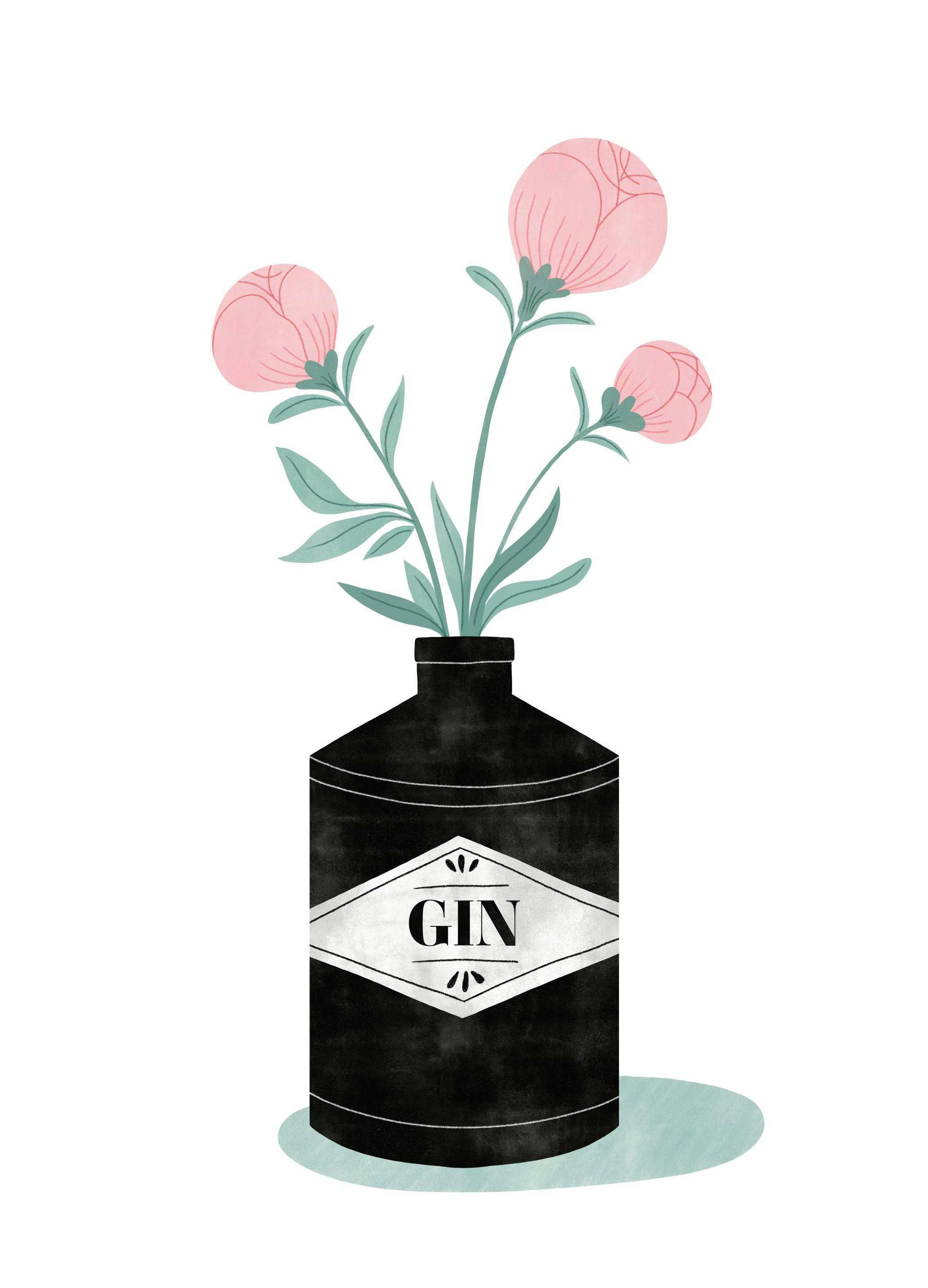 Let the Evening Be Gin Print (21x30 cm)- Wine & Cocktails posters