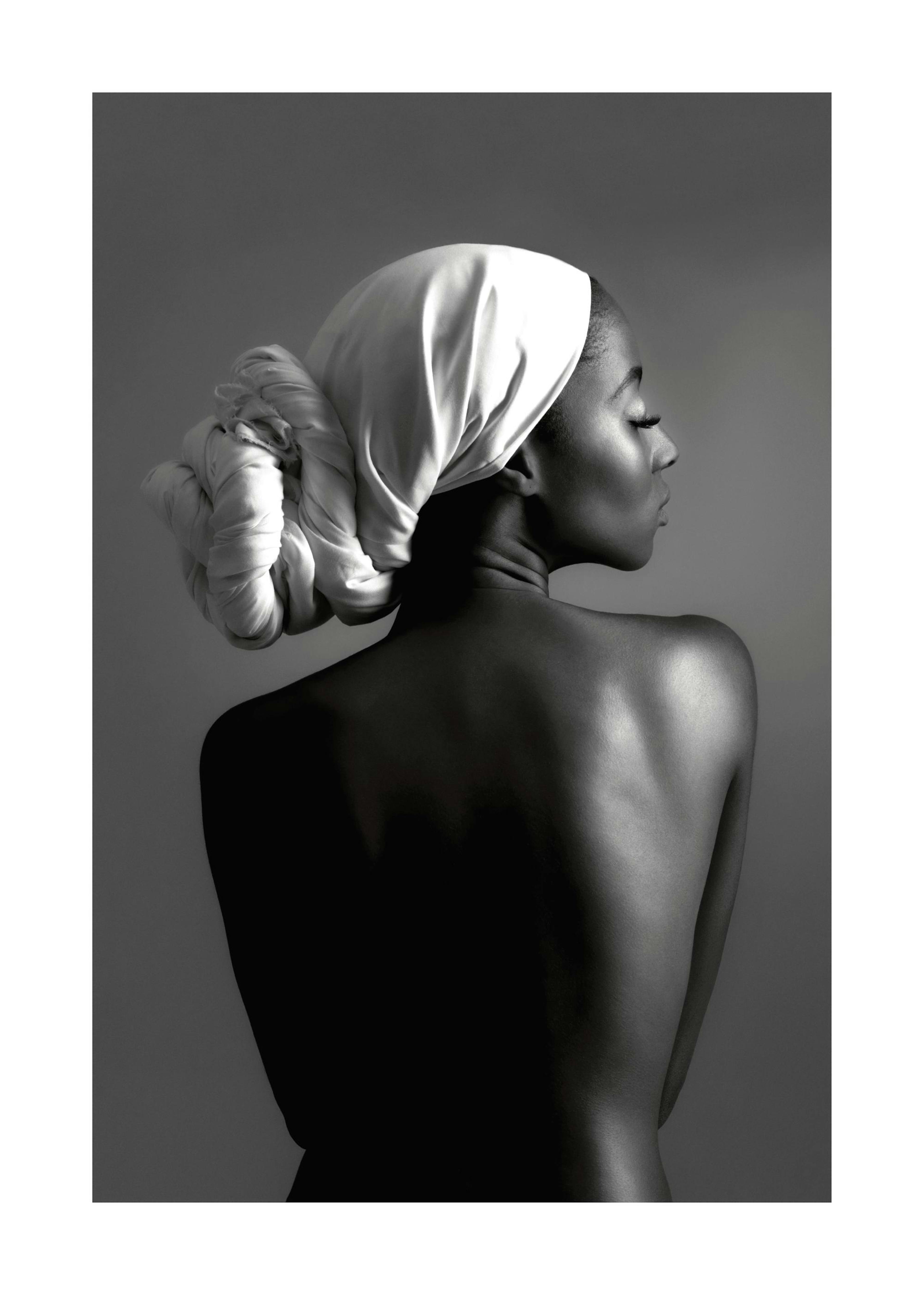 Woman in White Scarf Plagát