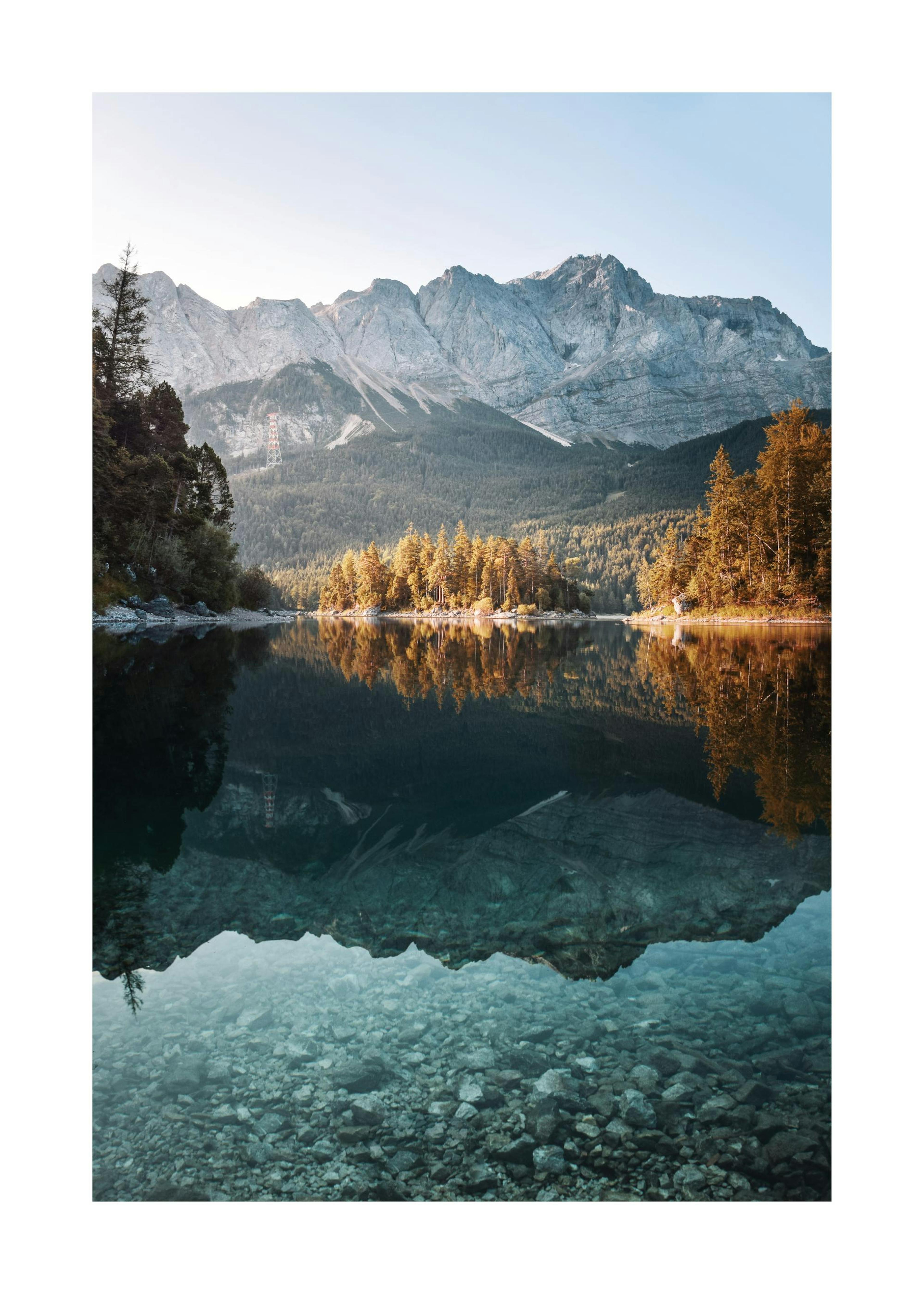 Eibsee Lake Reflection Affiche 0