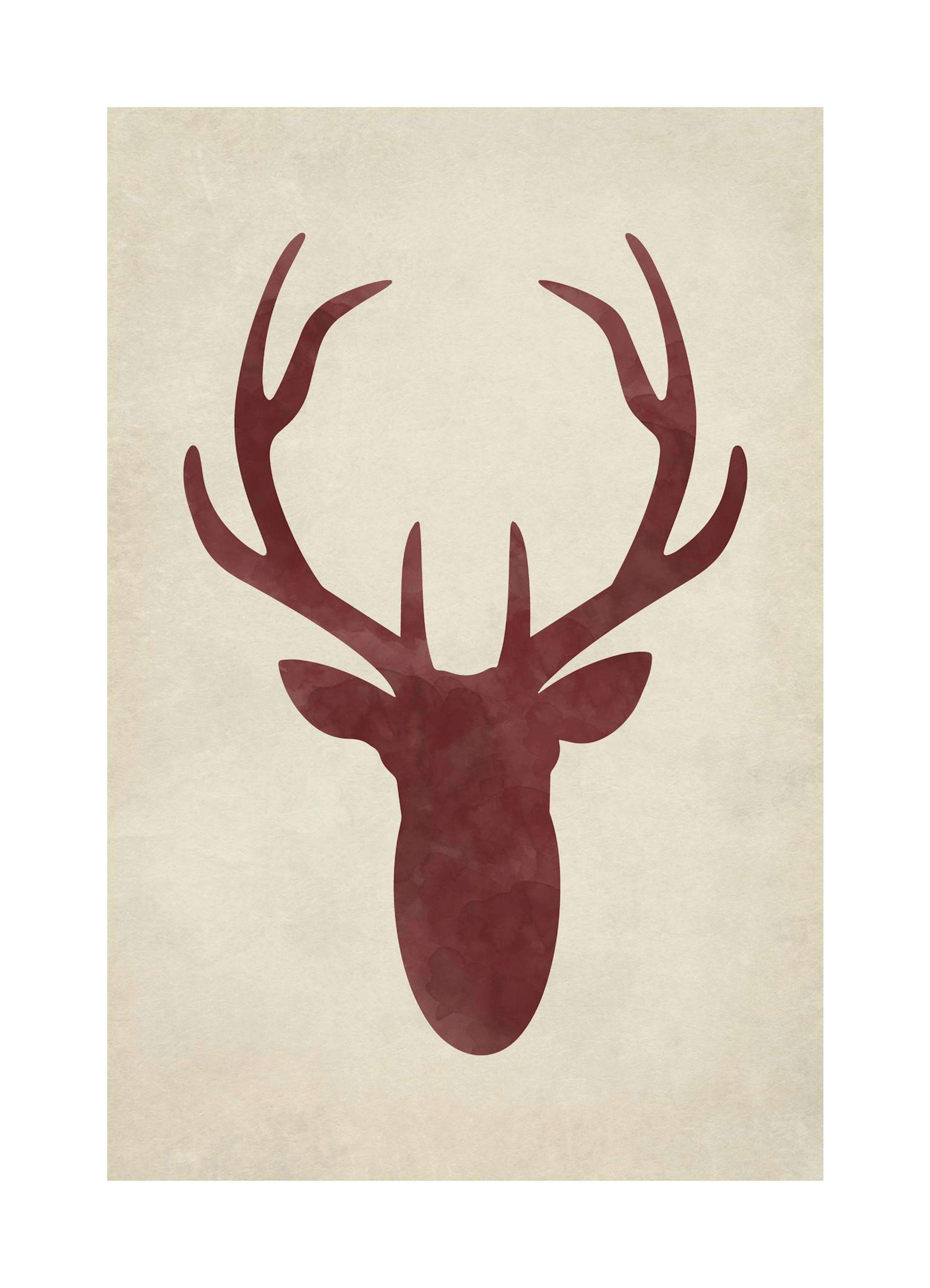 Watercolor Deer Silhouette Plakat