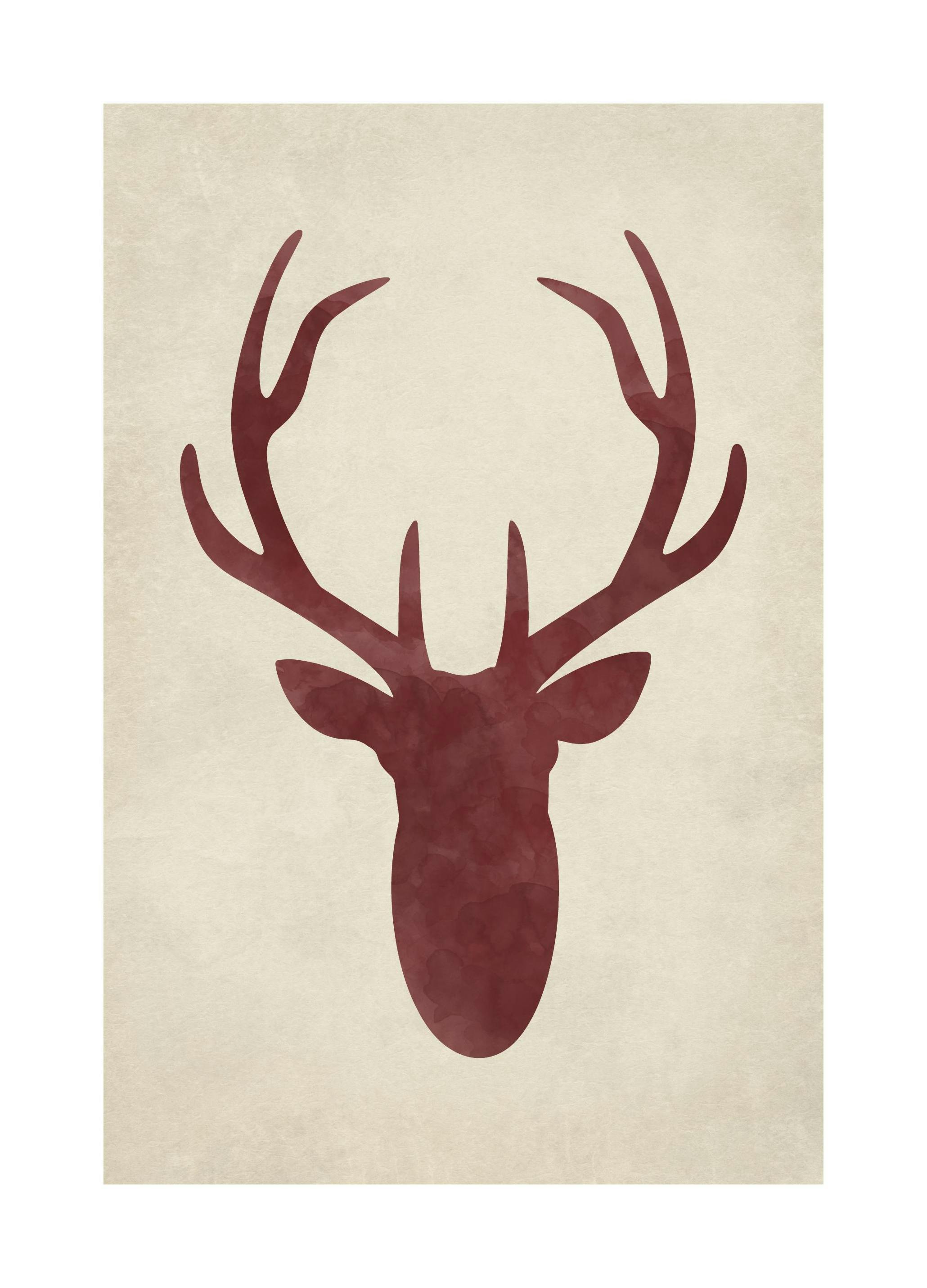Watercolor Deer Silhouette Poster (30x40 cm)- Arte moderna
