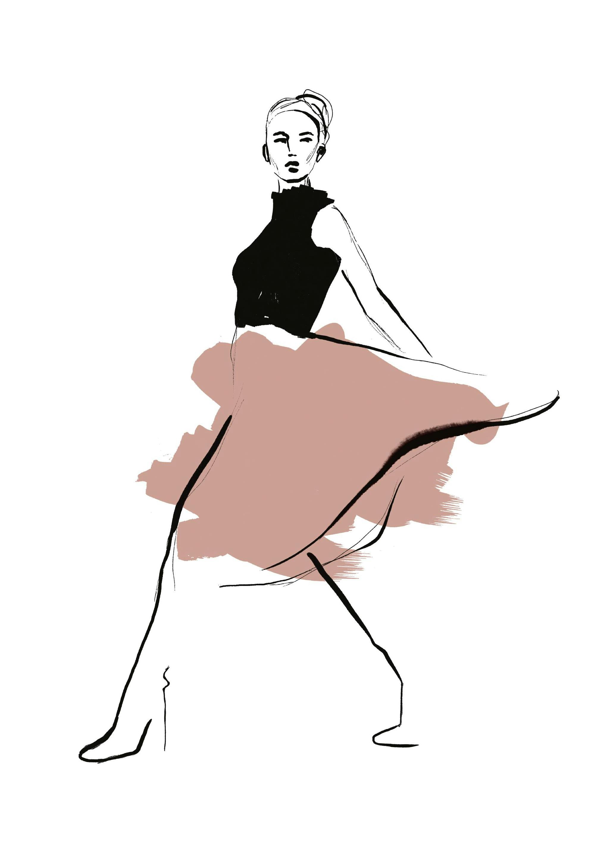 Prints - Pink Skirt Illustration Print (21x30 cm) - Art prints