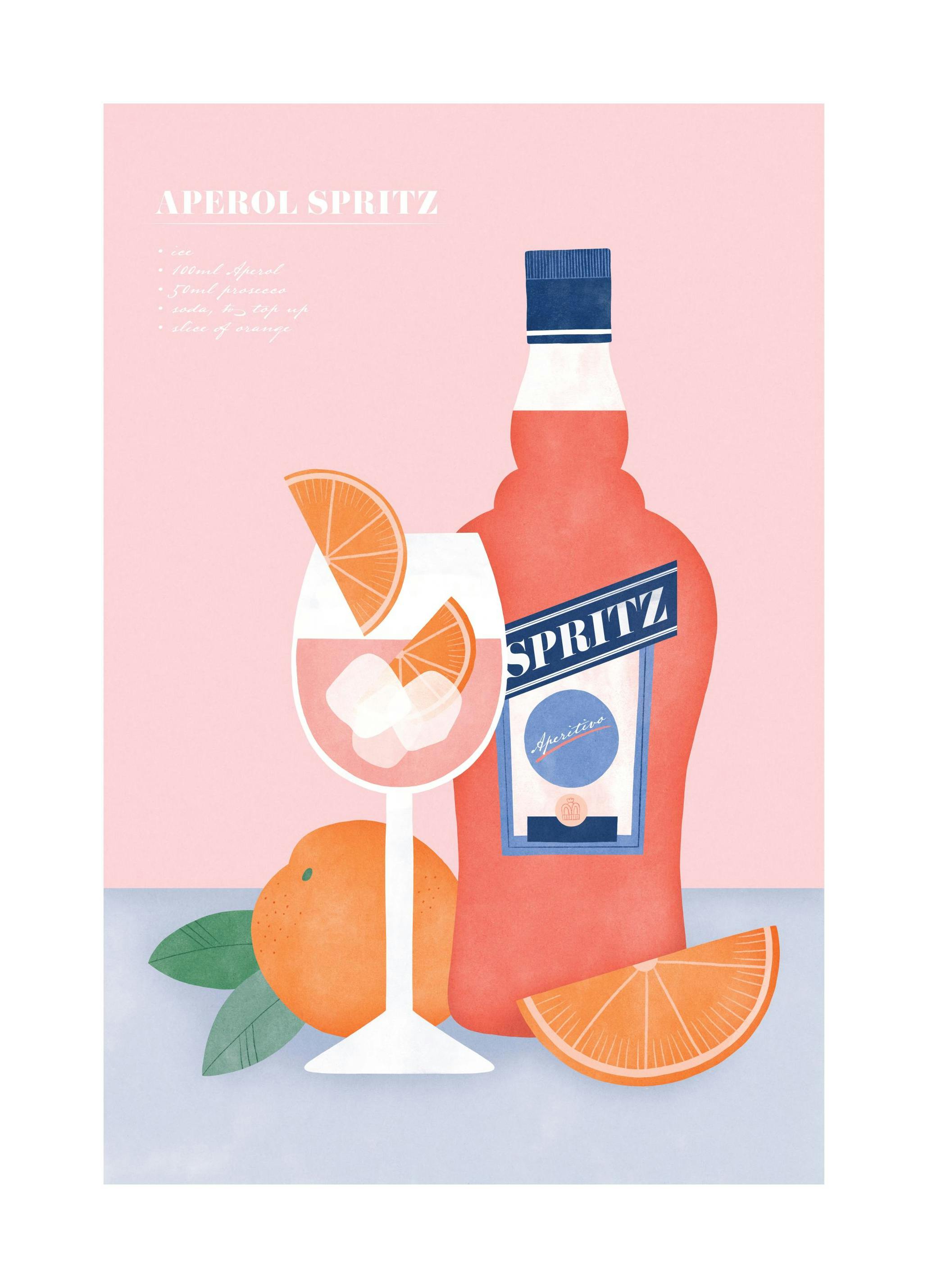 Prints - Aperol Spritz Illustration Print (13x18 cm) - Kitchen wall art