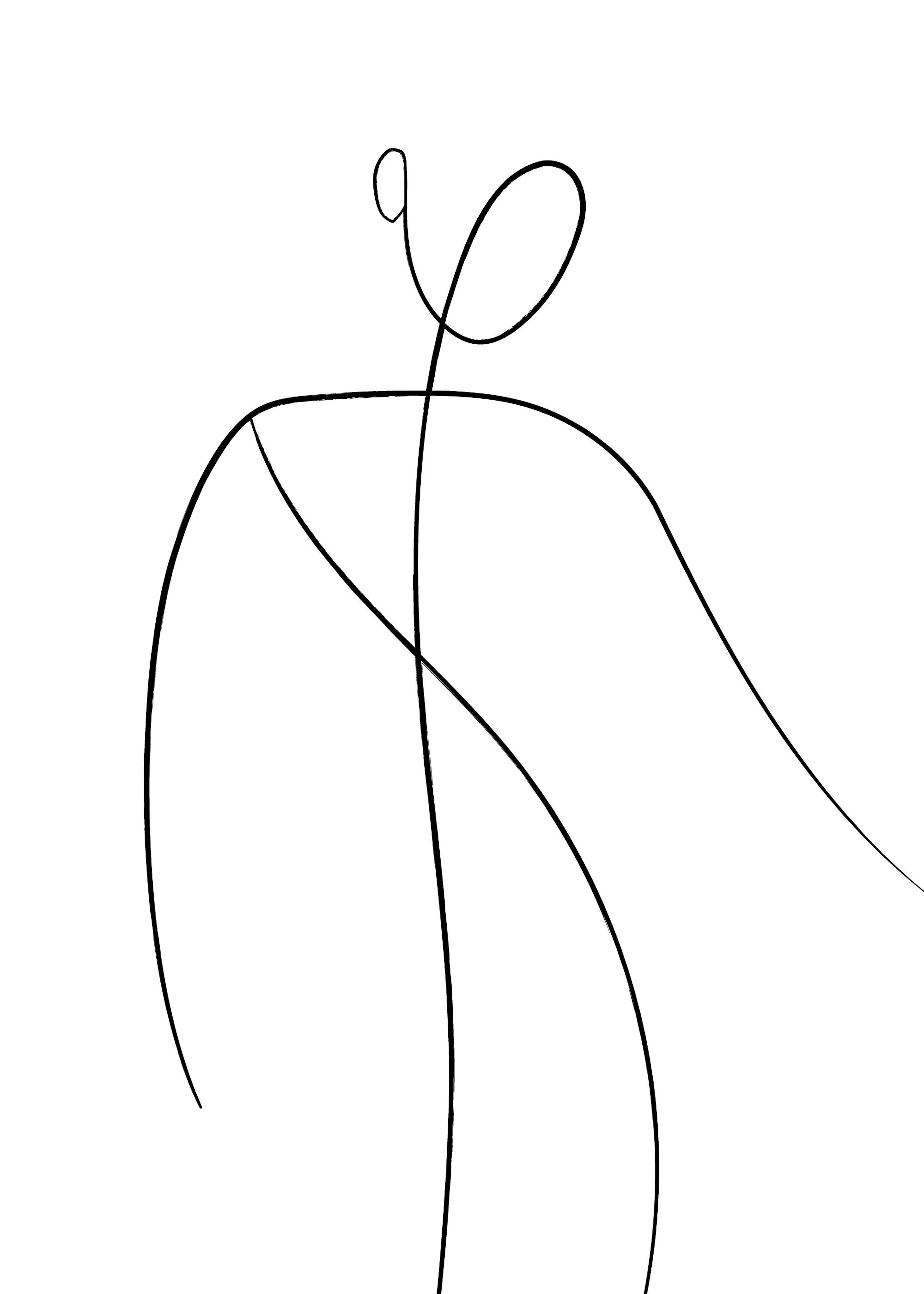 Line Art Couple No1 Affiche
