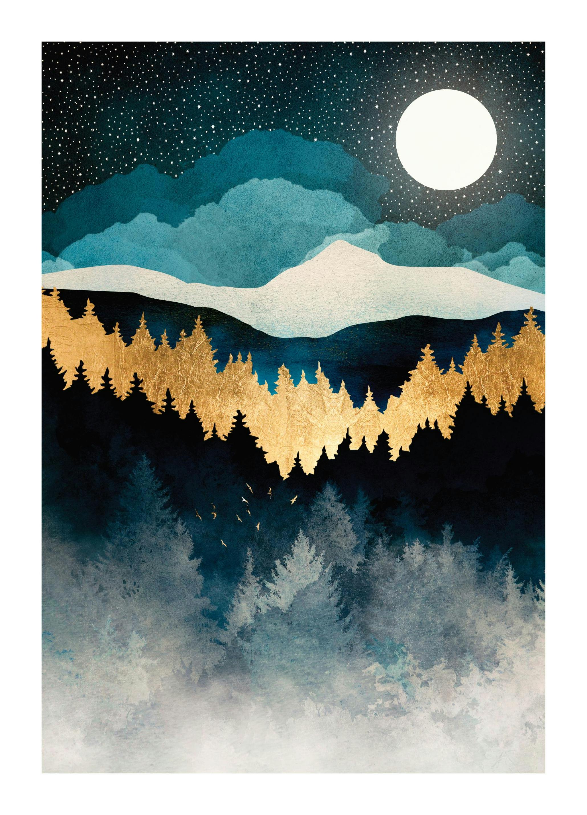 SpaceFrog Designs - Indigo Night Poster (50x50 cm)