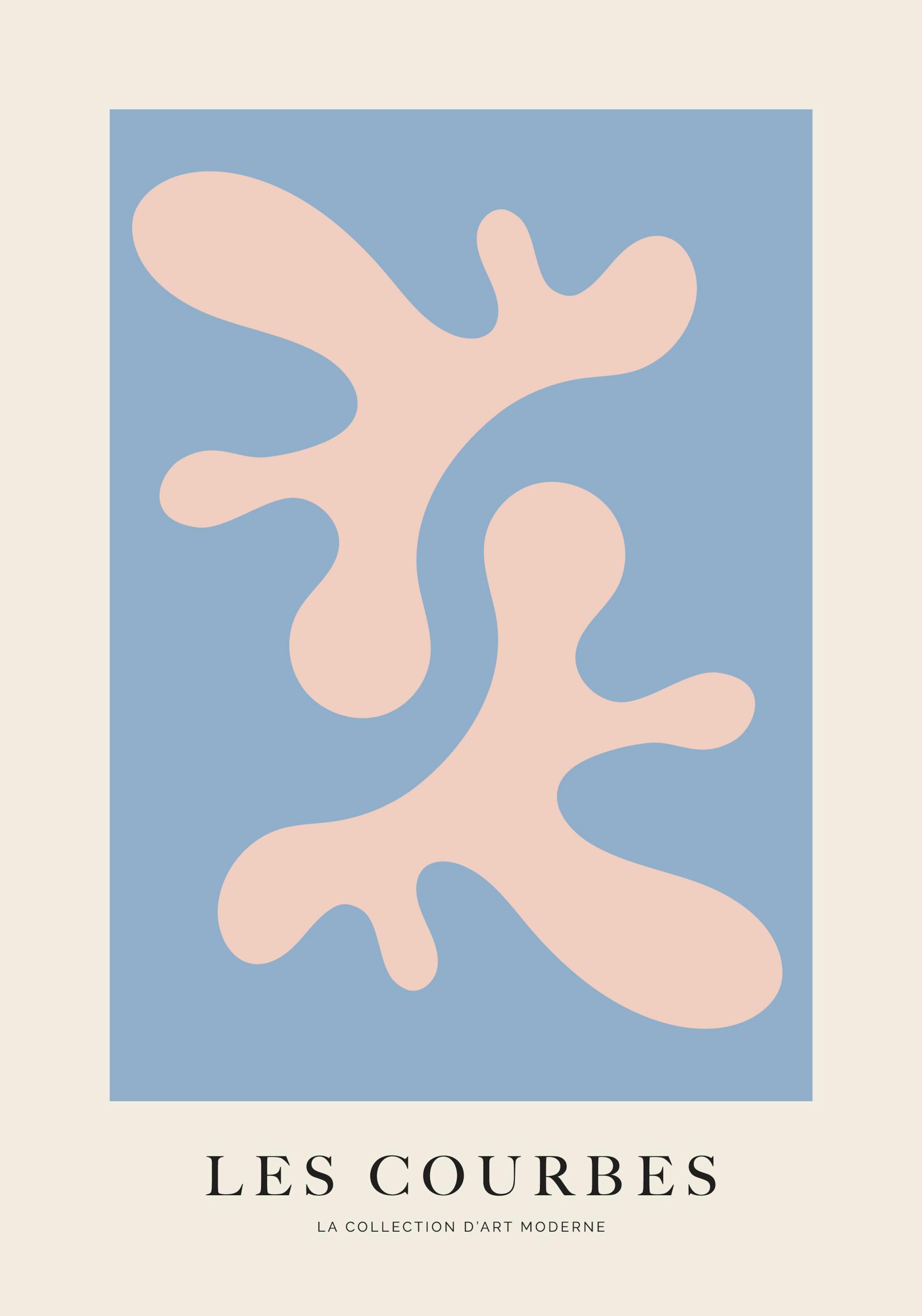 Les Courbes Bleu Plakat