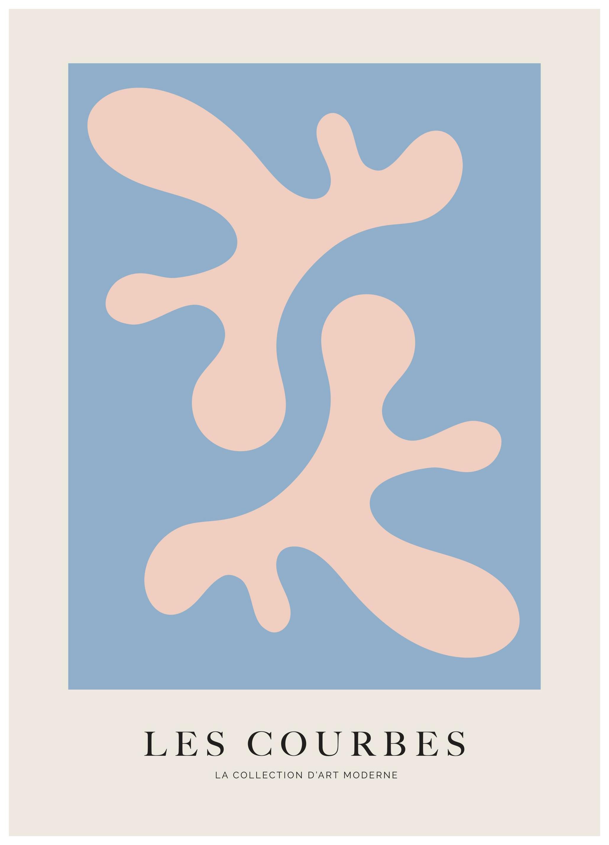 Les Courbes Bleu Print (50x70 cm)