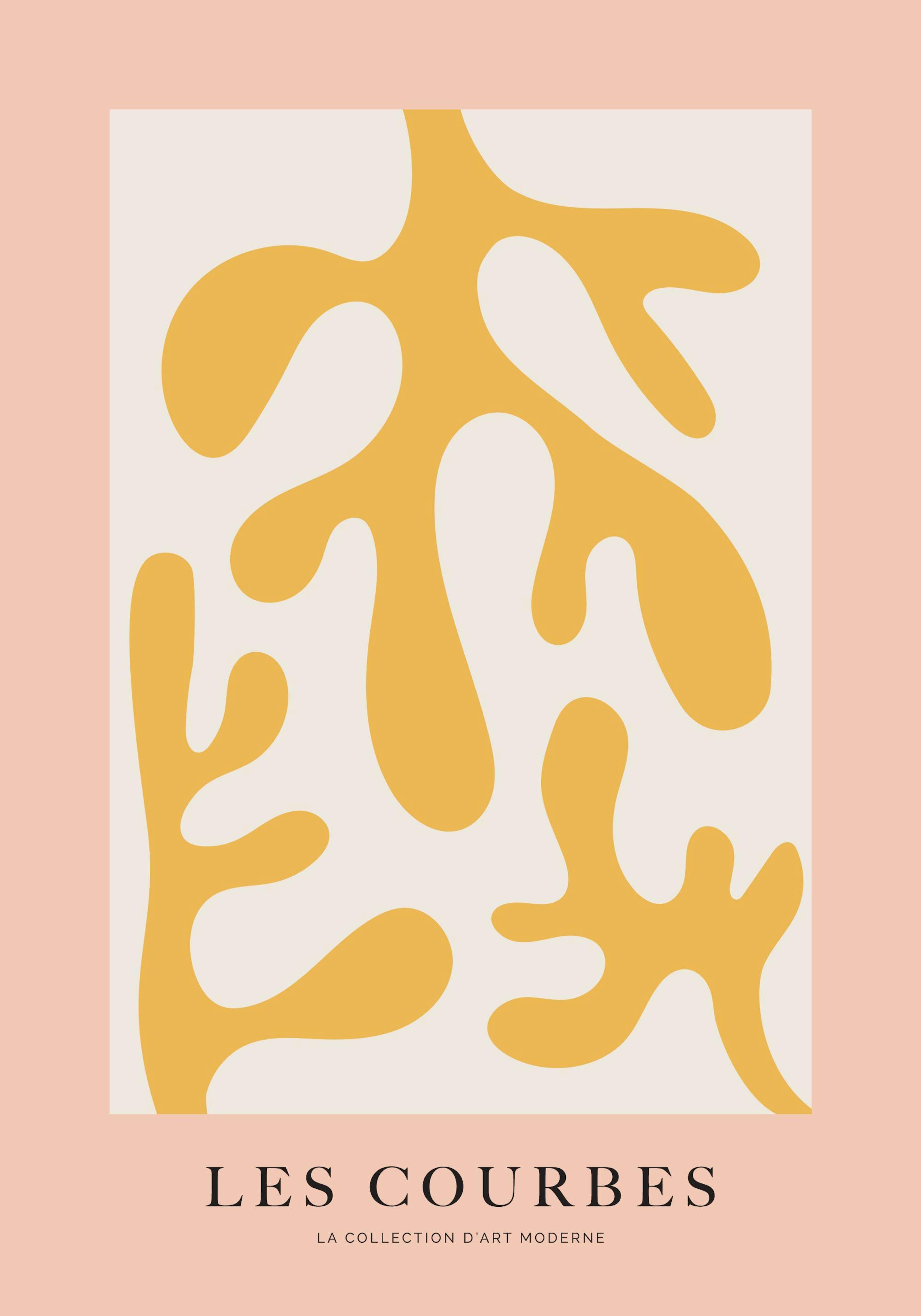 Les Courbes Jaune Print