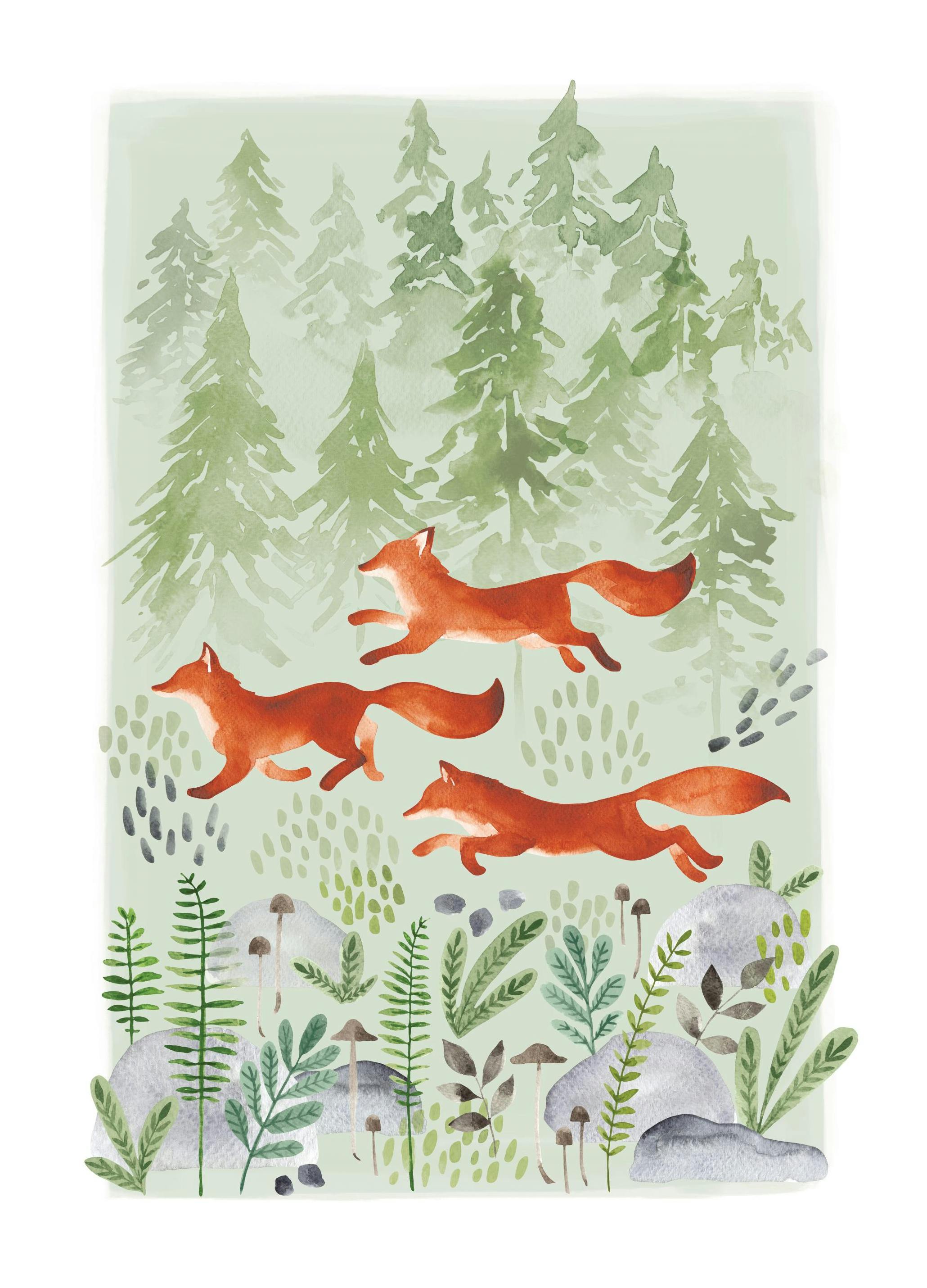 Prints - Leash Of Foxes Print (50x70 cm) - Art prints