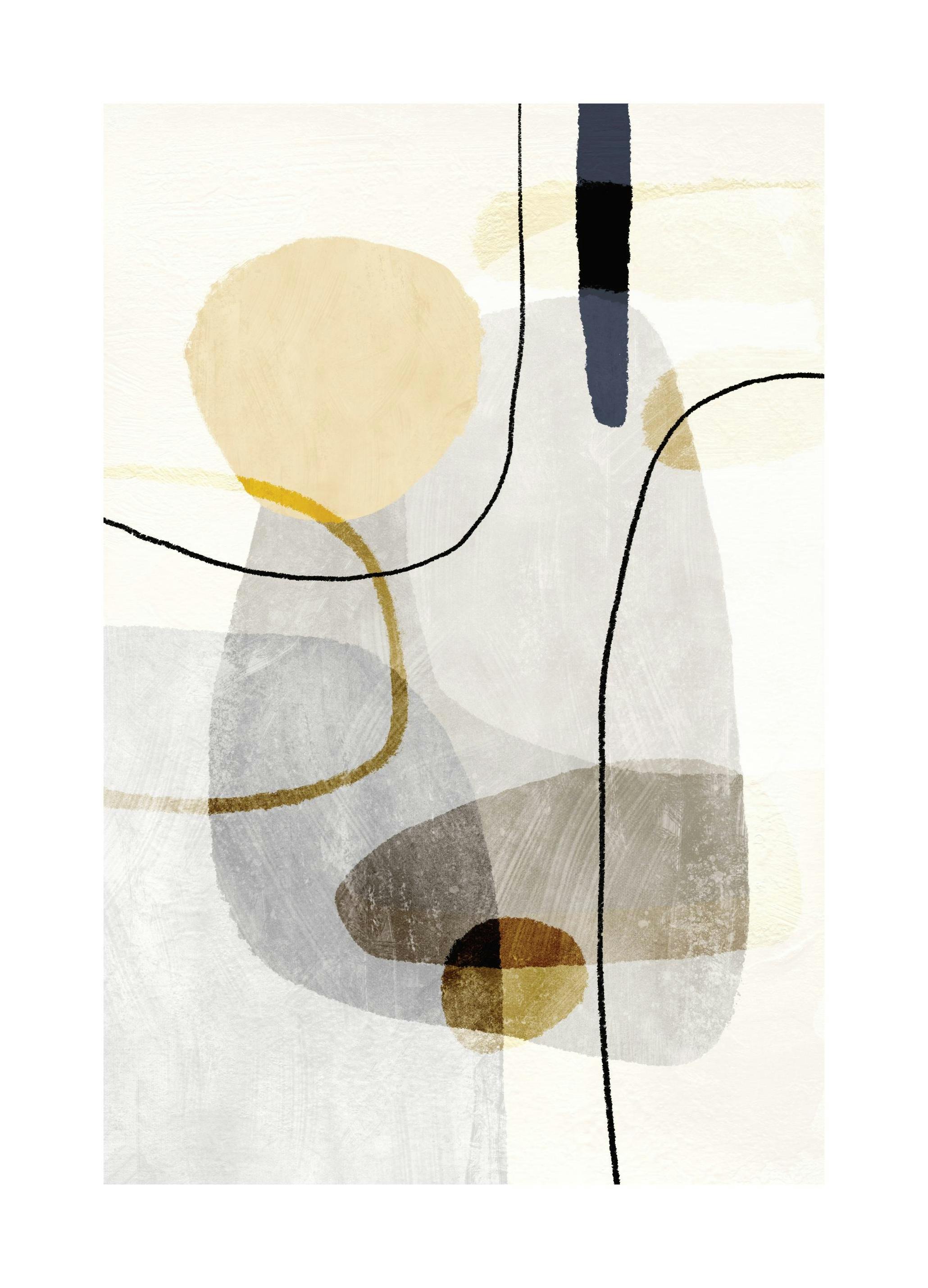 Yellow Touch Graphic No1 Print (50x70 cm)