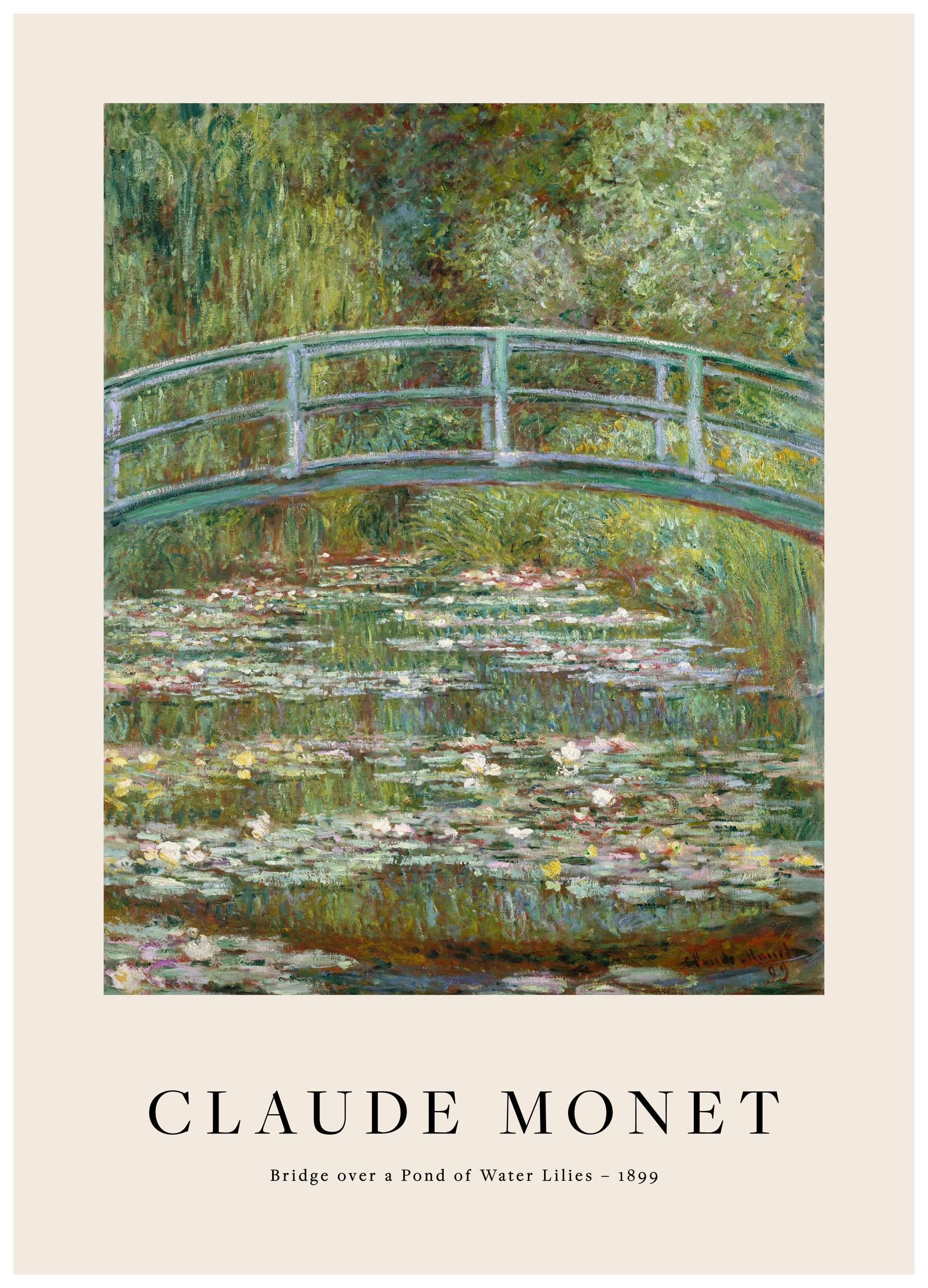 Monet - Bridge over a Pond of Water Lilies Print (21x30 cm)- Monet Posters