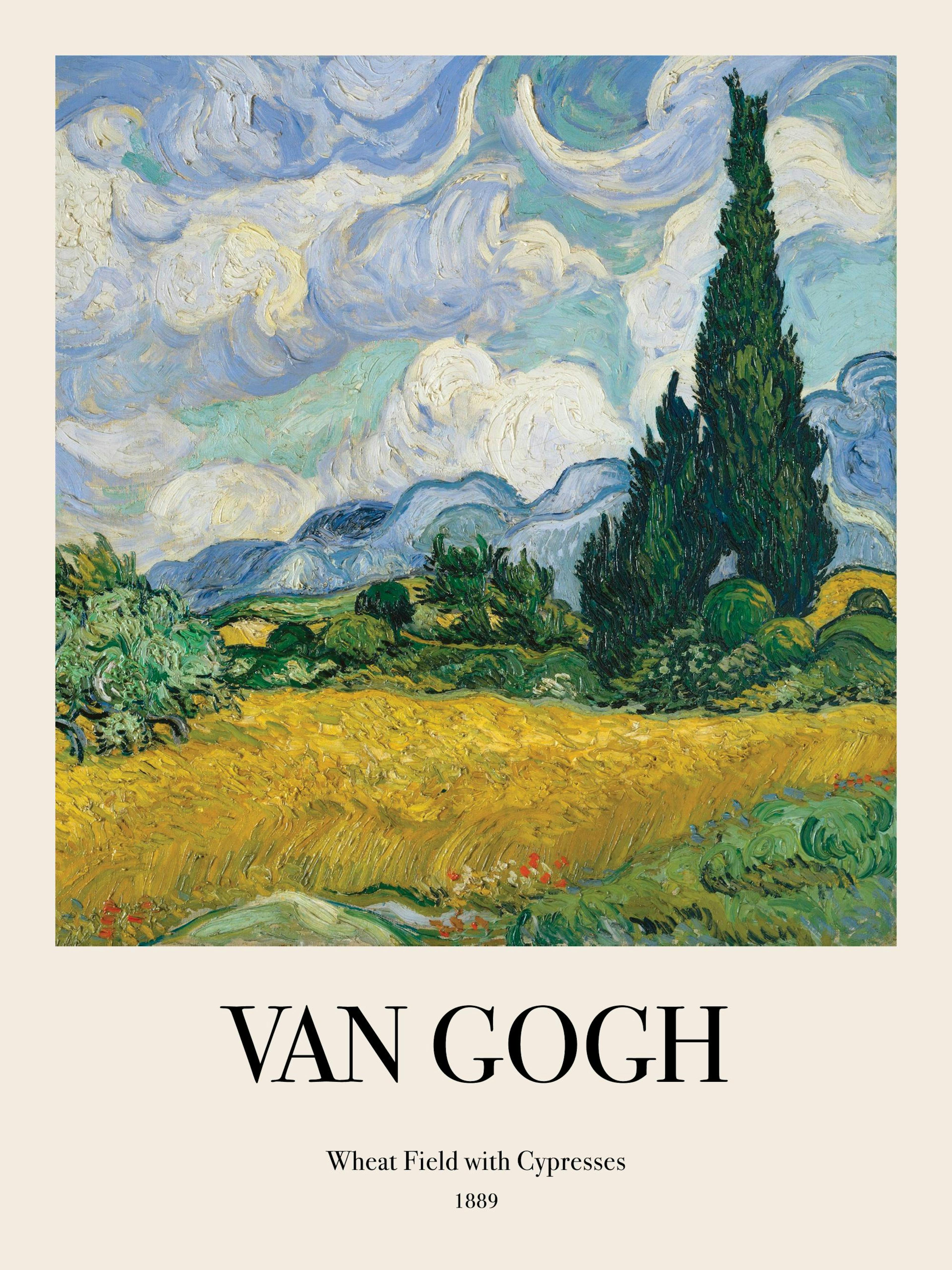 Van Gogh - Wheat Field with Cypresses Print