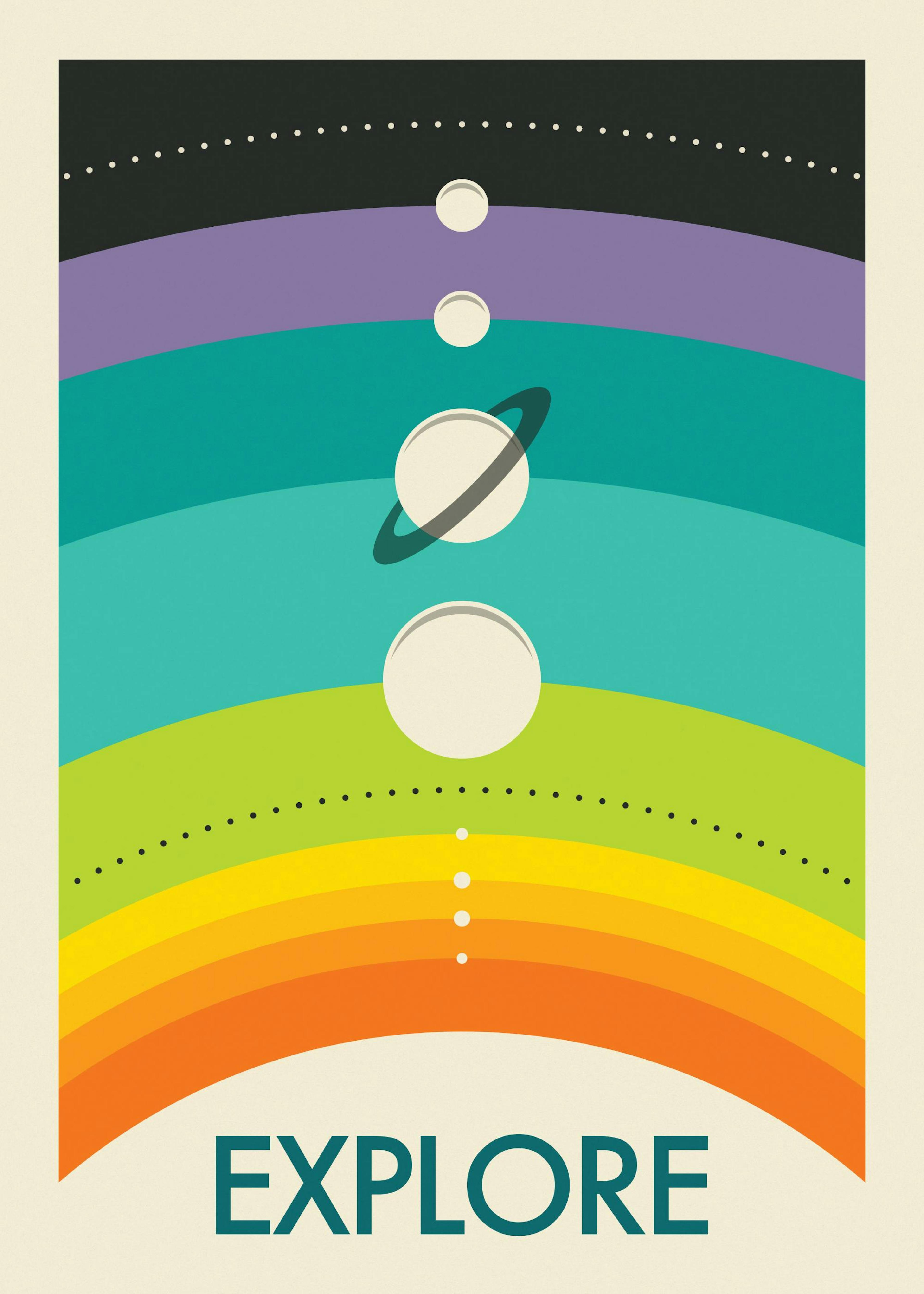 Jazzberry Blue - Rainbow Solar System Poster 0