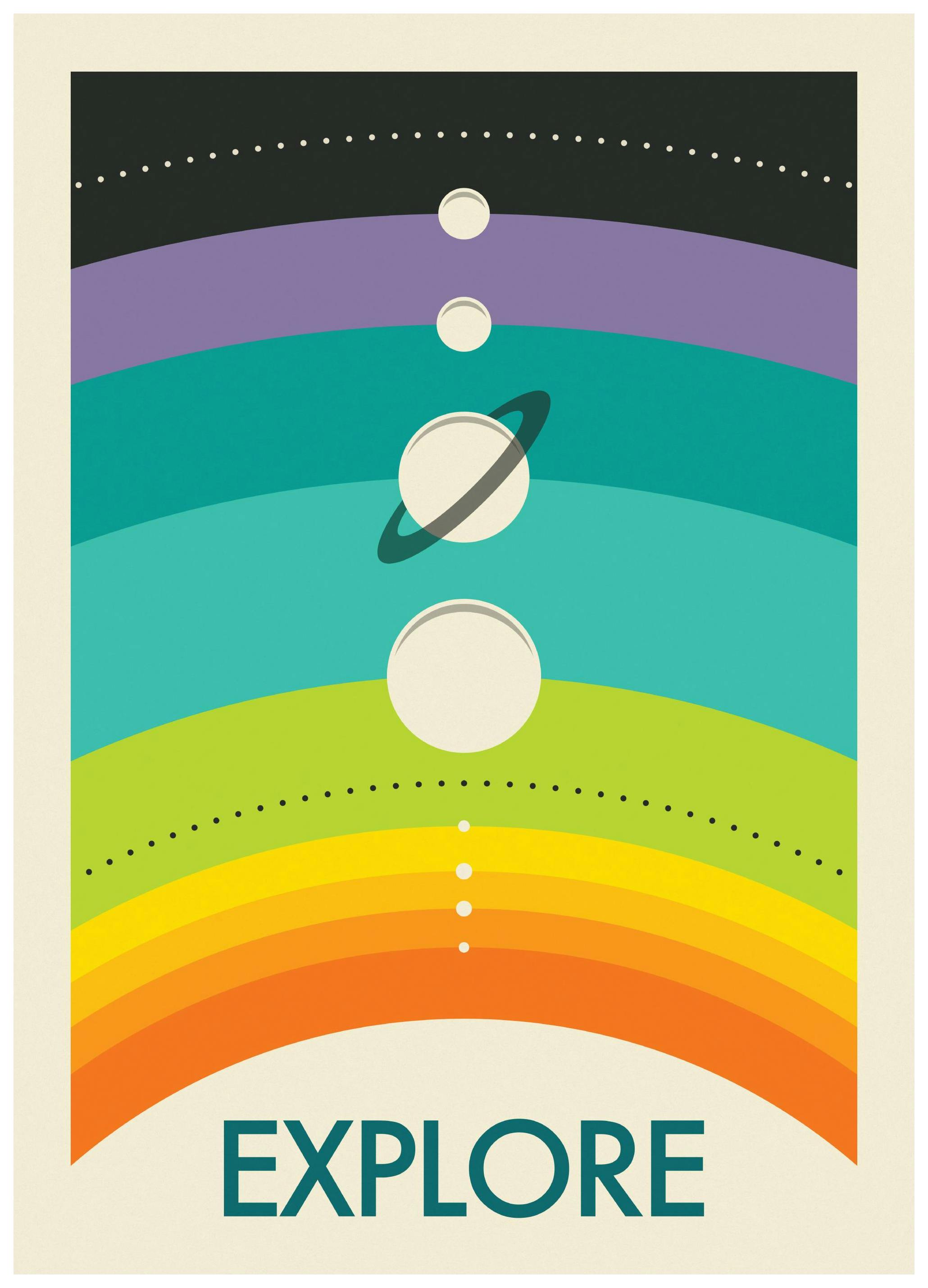 Jazzberry Blue - Rainbow Solar System Poster (30x40 cm)