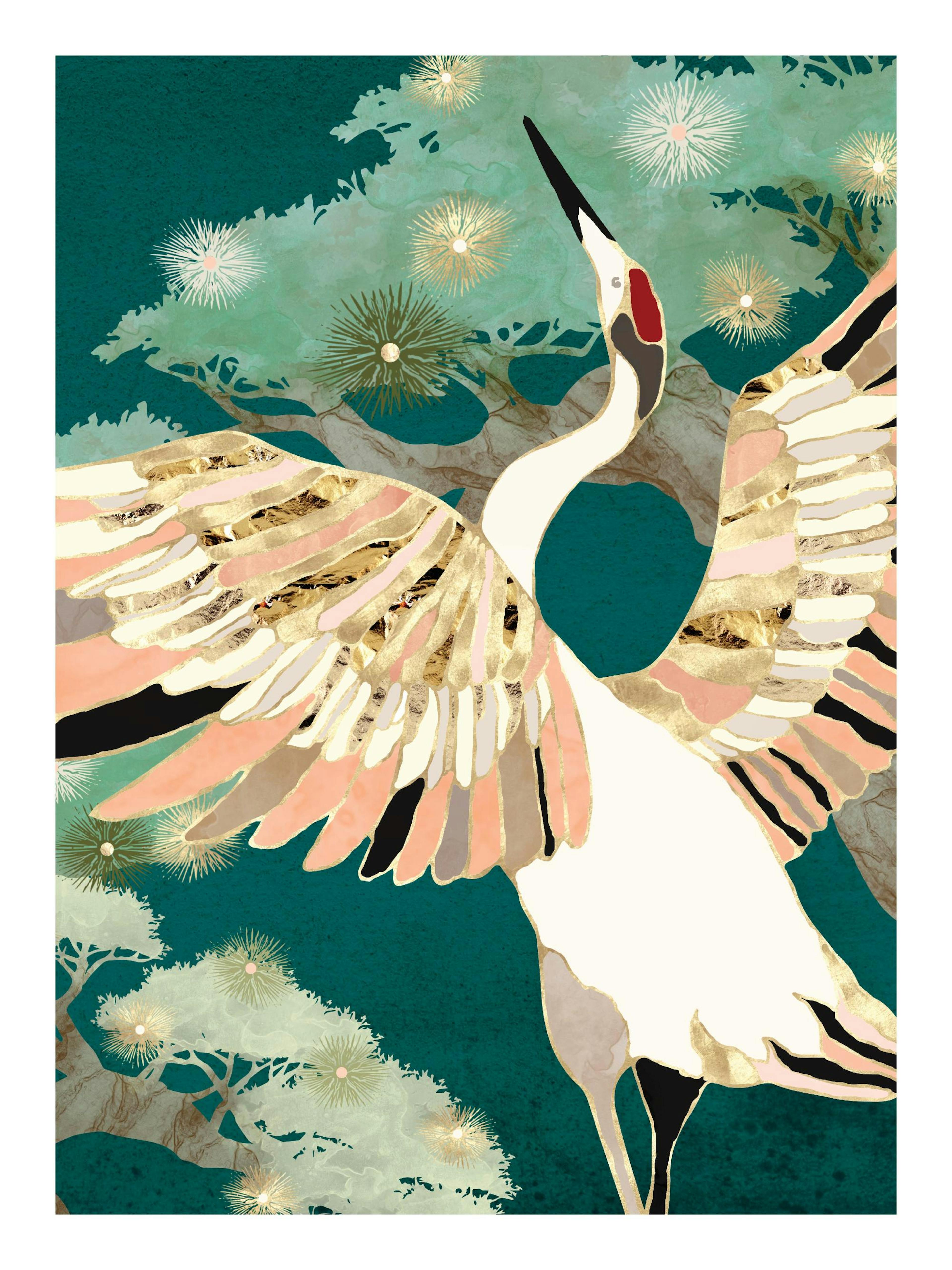 SpaceFrog Designs - Golden Crane Poster