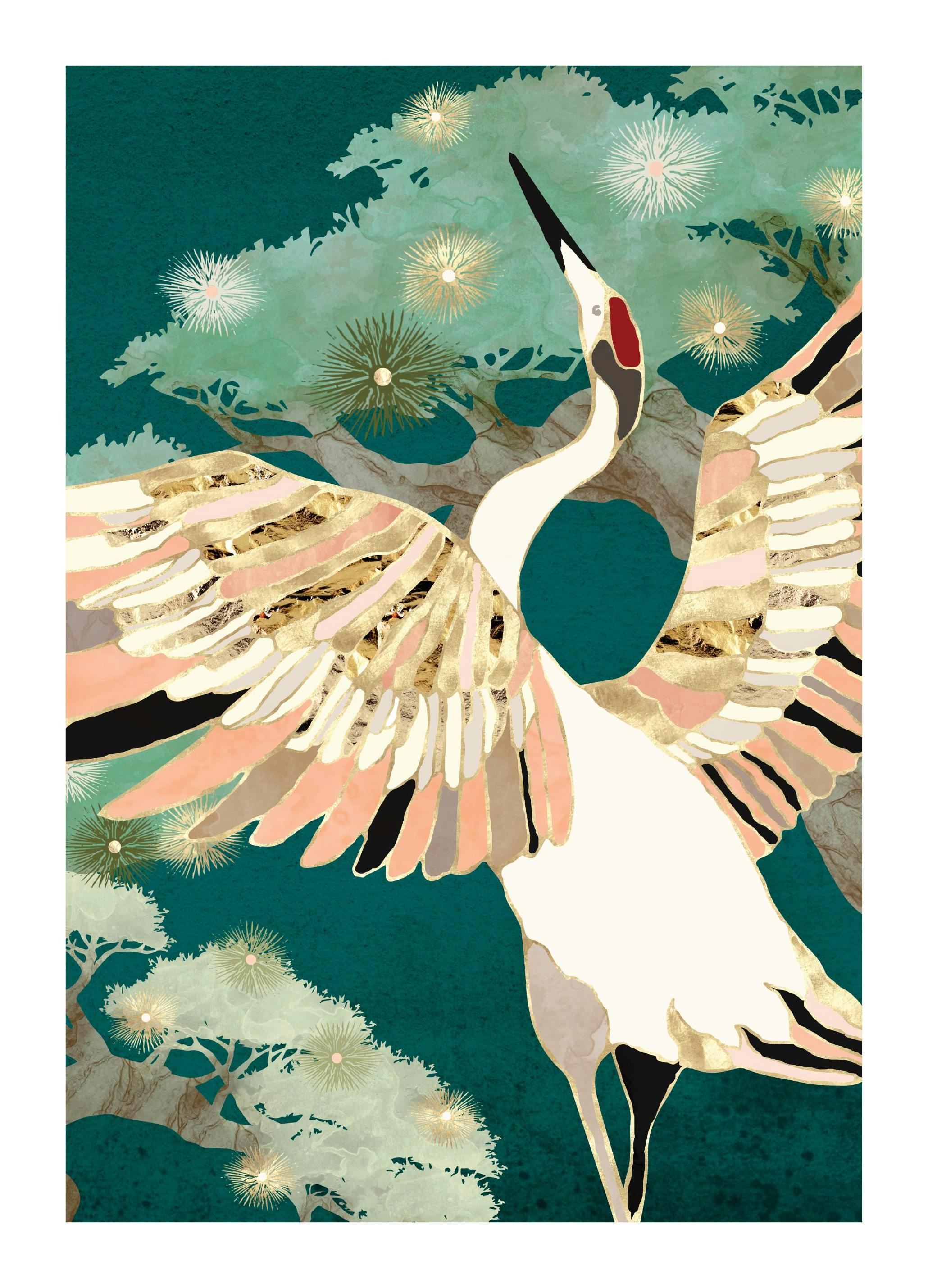 SpaceFrog Designs - Golden Crane Poster (21x30 cm)
