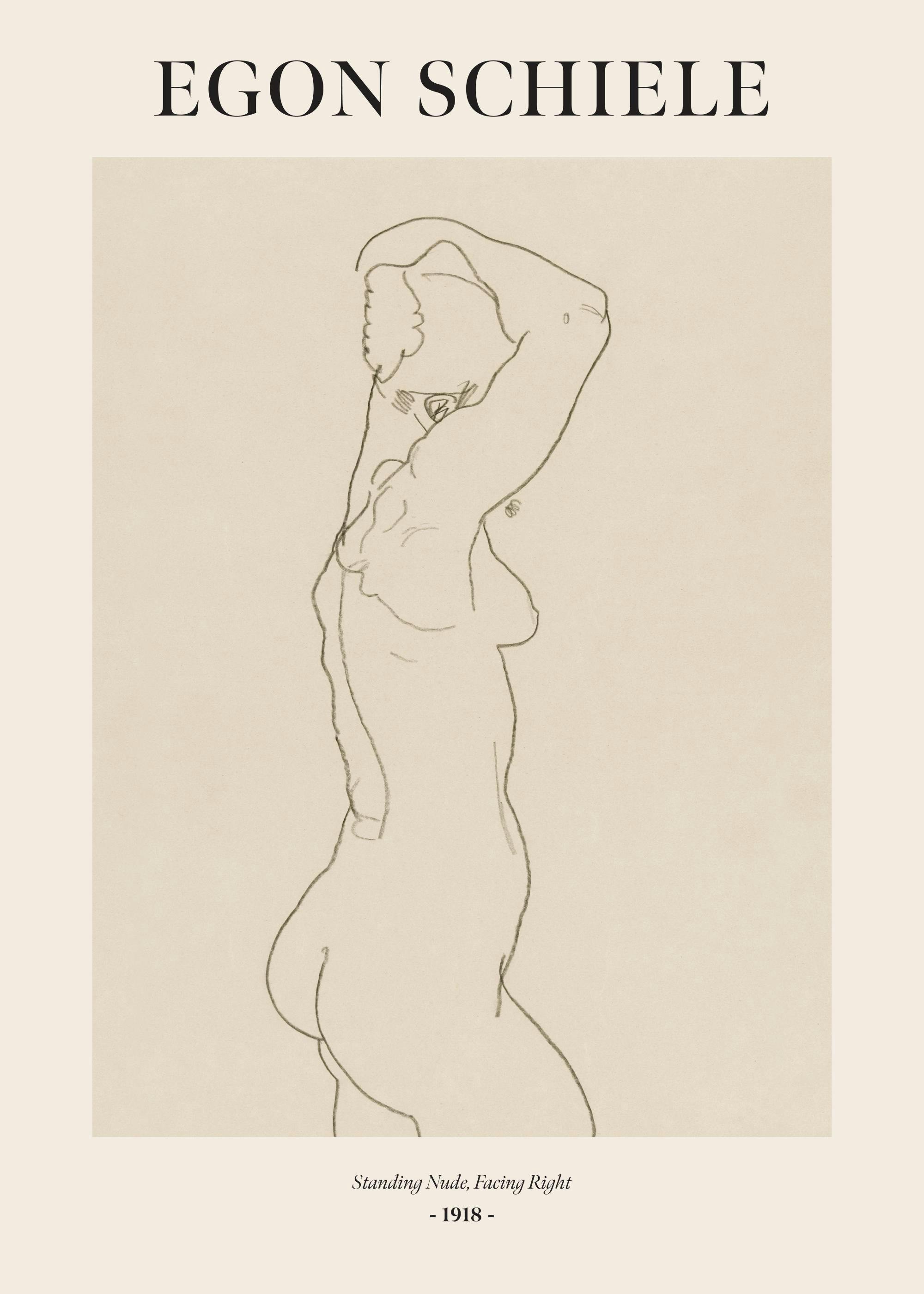 Egon Schiele - Standing Nude, Facing Right Print 0