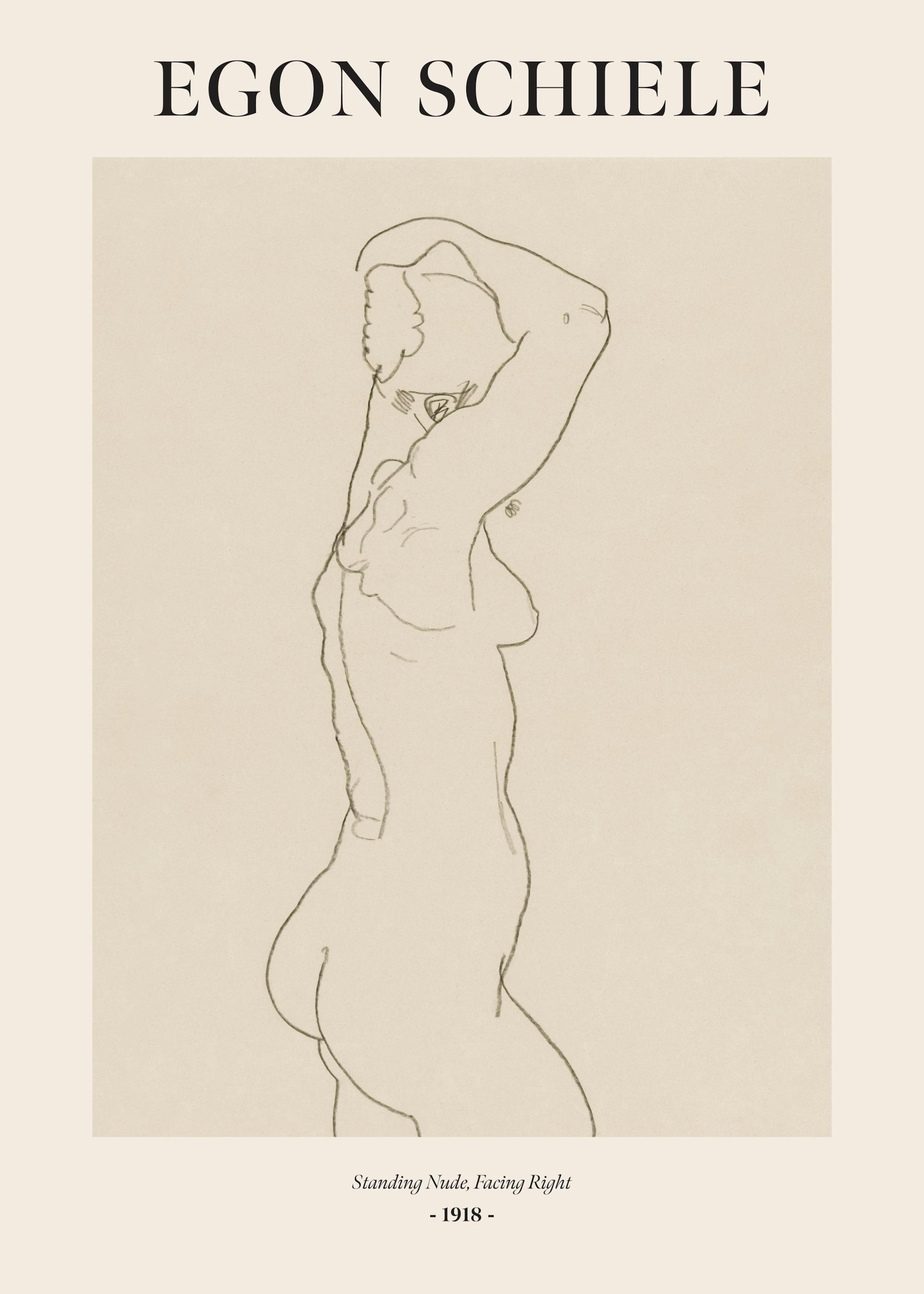 Egon Schiele - Standing Nude, Facing Right Print 0