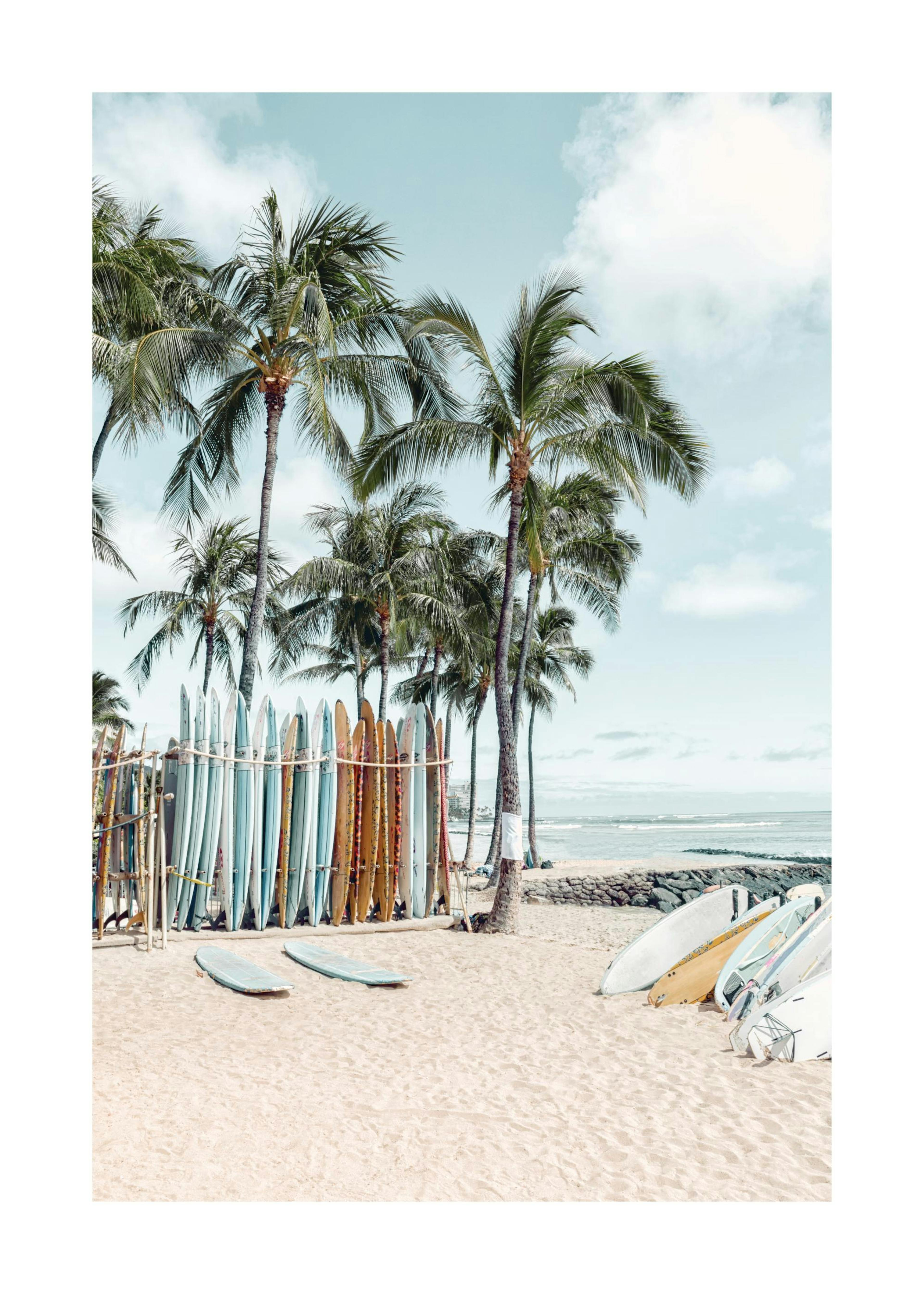 Waikiki Surfing Poster 0