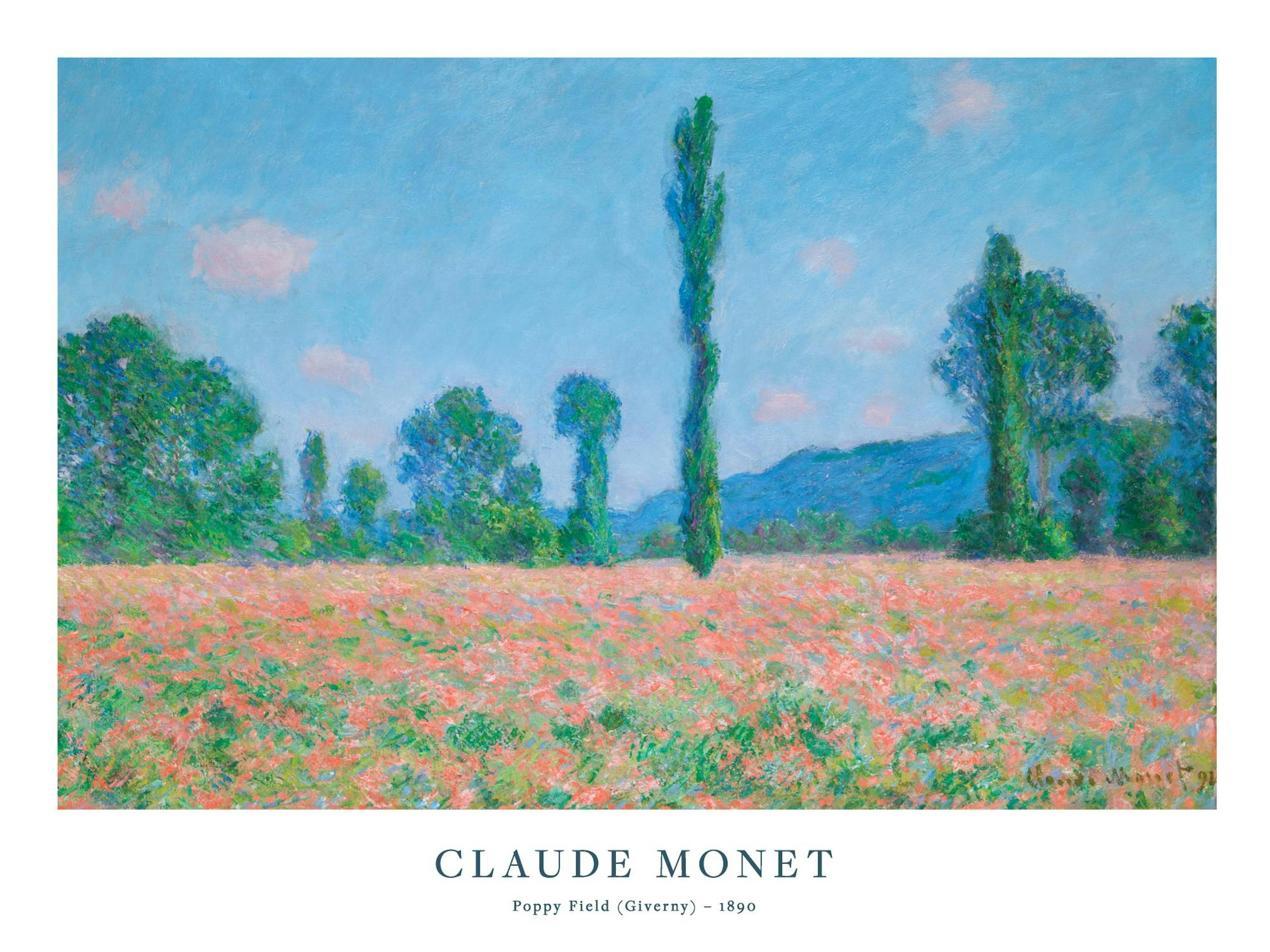 Monet - Poppy Field (Giverny) Poster
