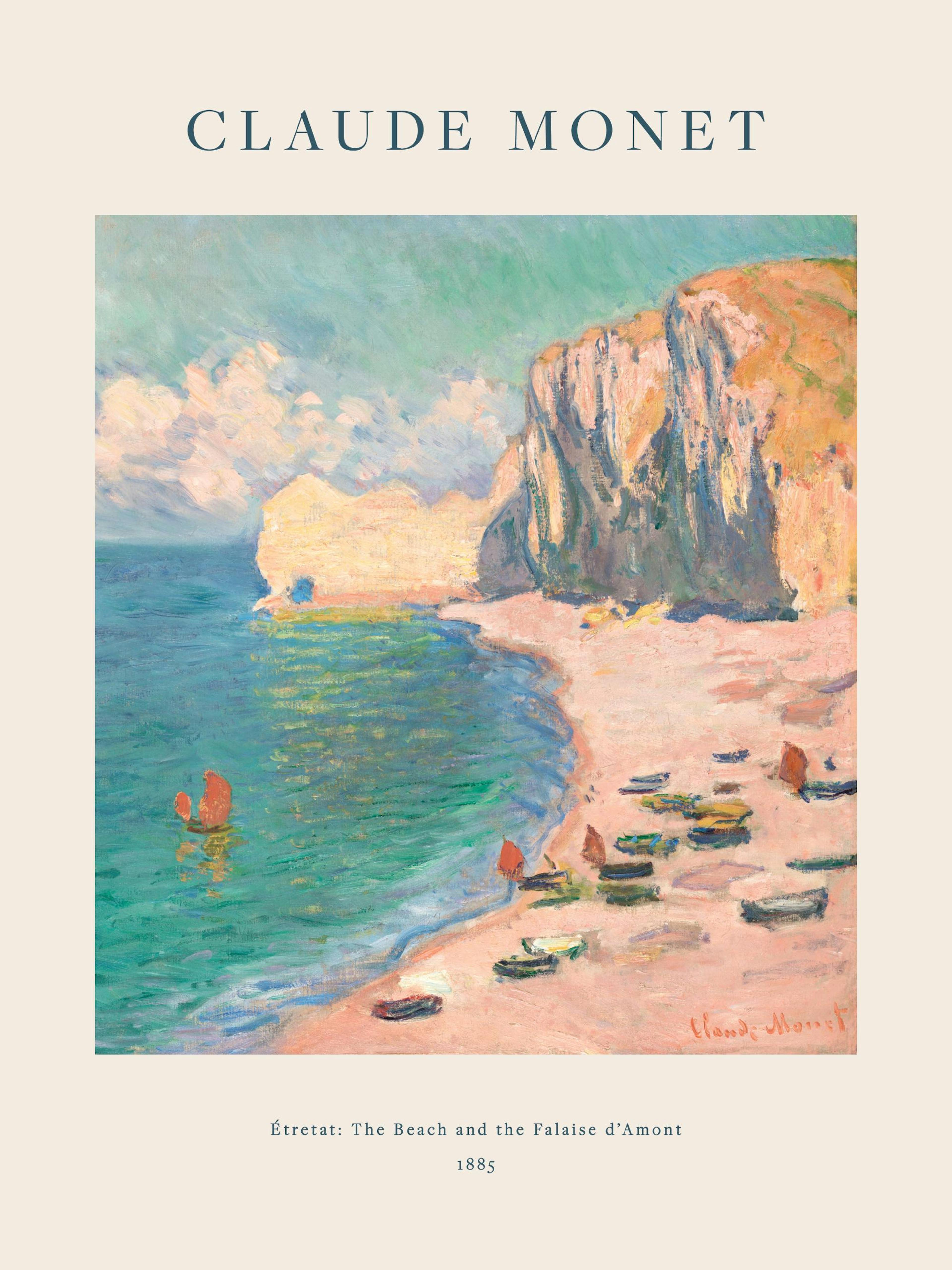 Monet - Étretat- The Beach and the Falaise d'Amont Poster 0