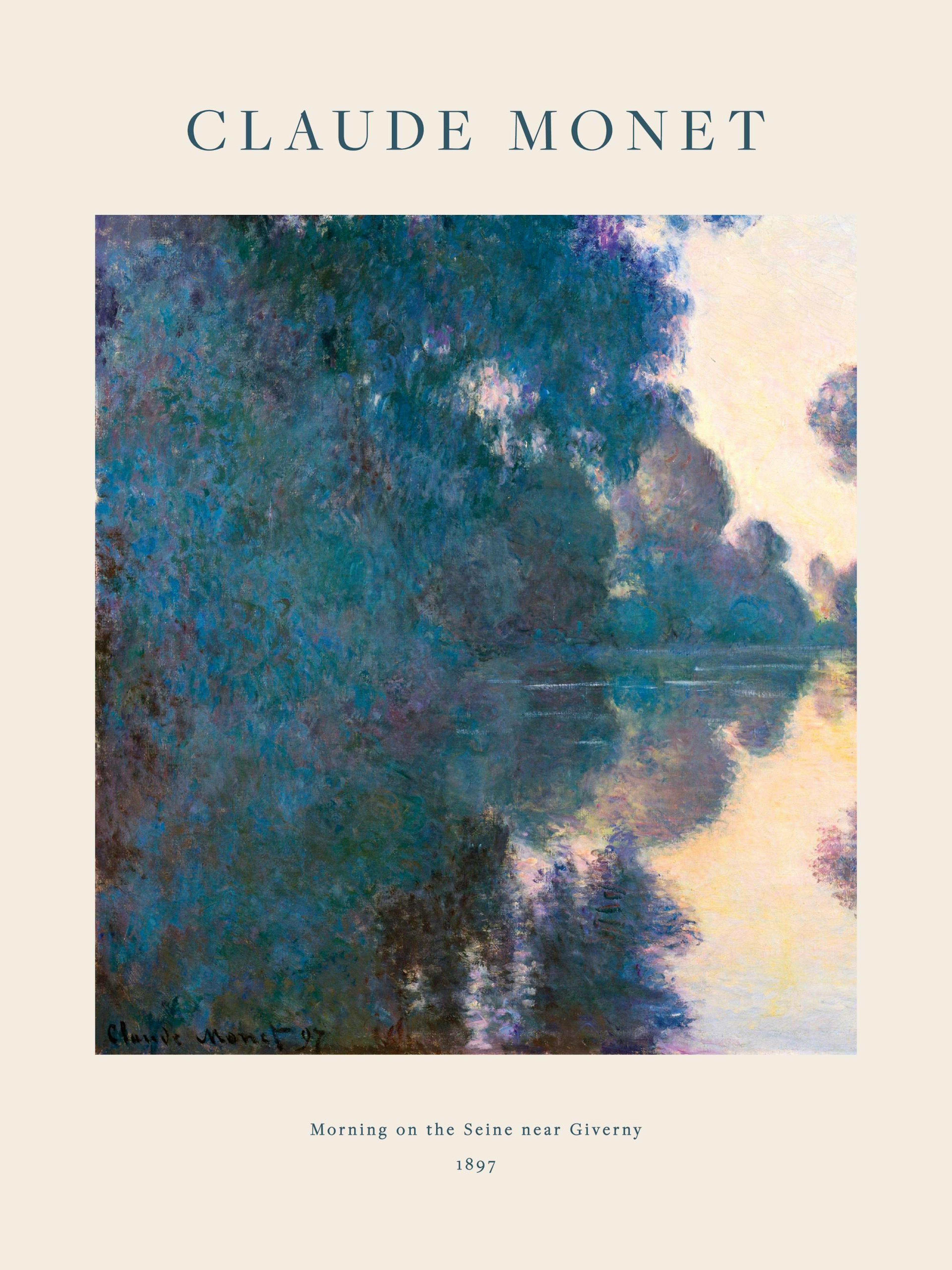 Monet - Morning on the Seine near Giverny Juliste