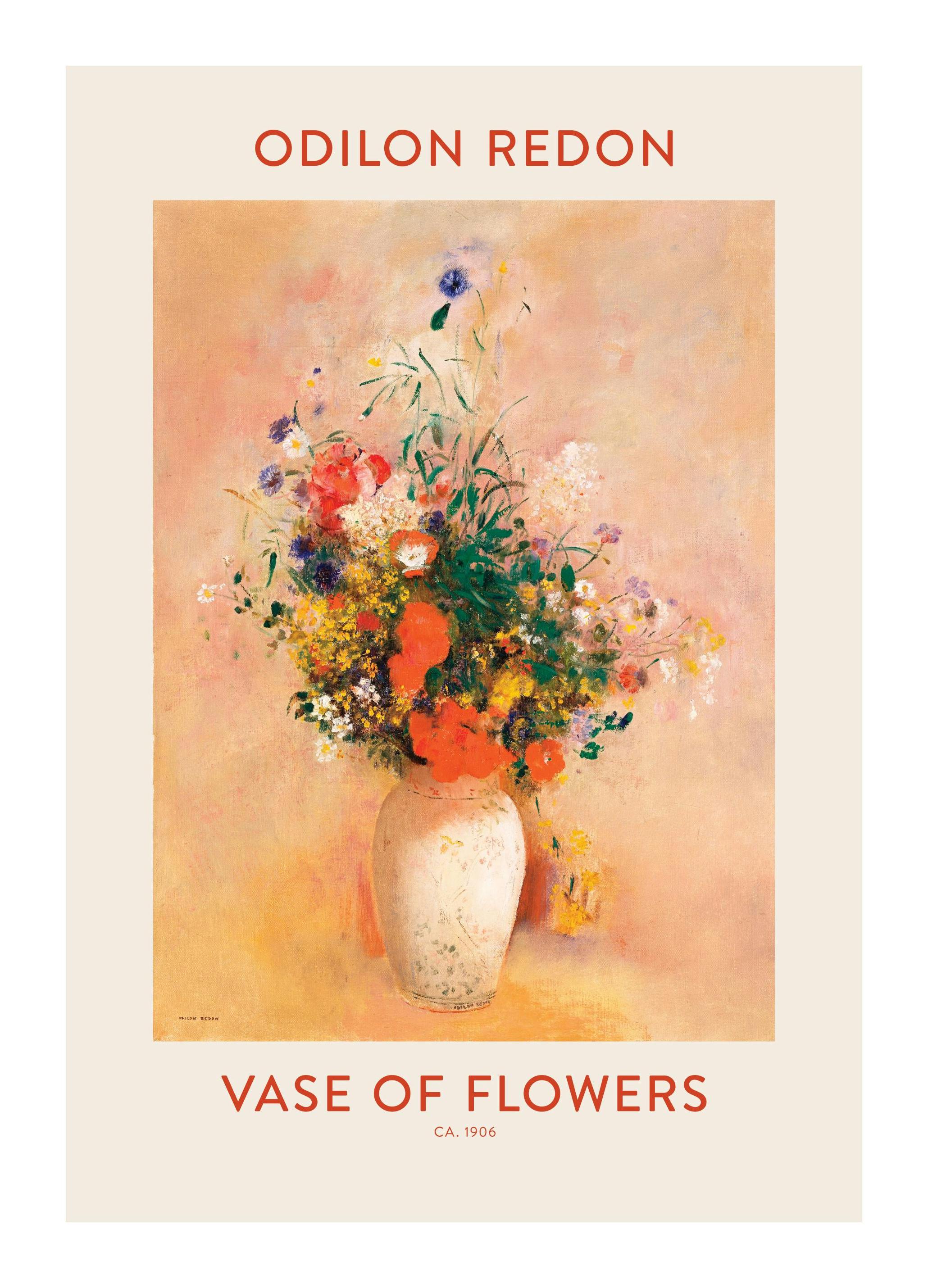 Odilon Redon - Vase of Flowers Poster (70x100 cm) - Schilderijen van beroemde schilders