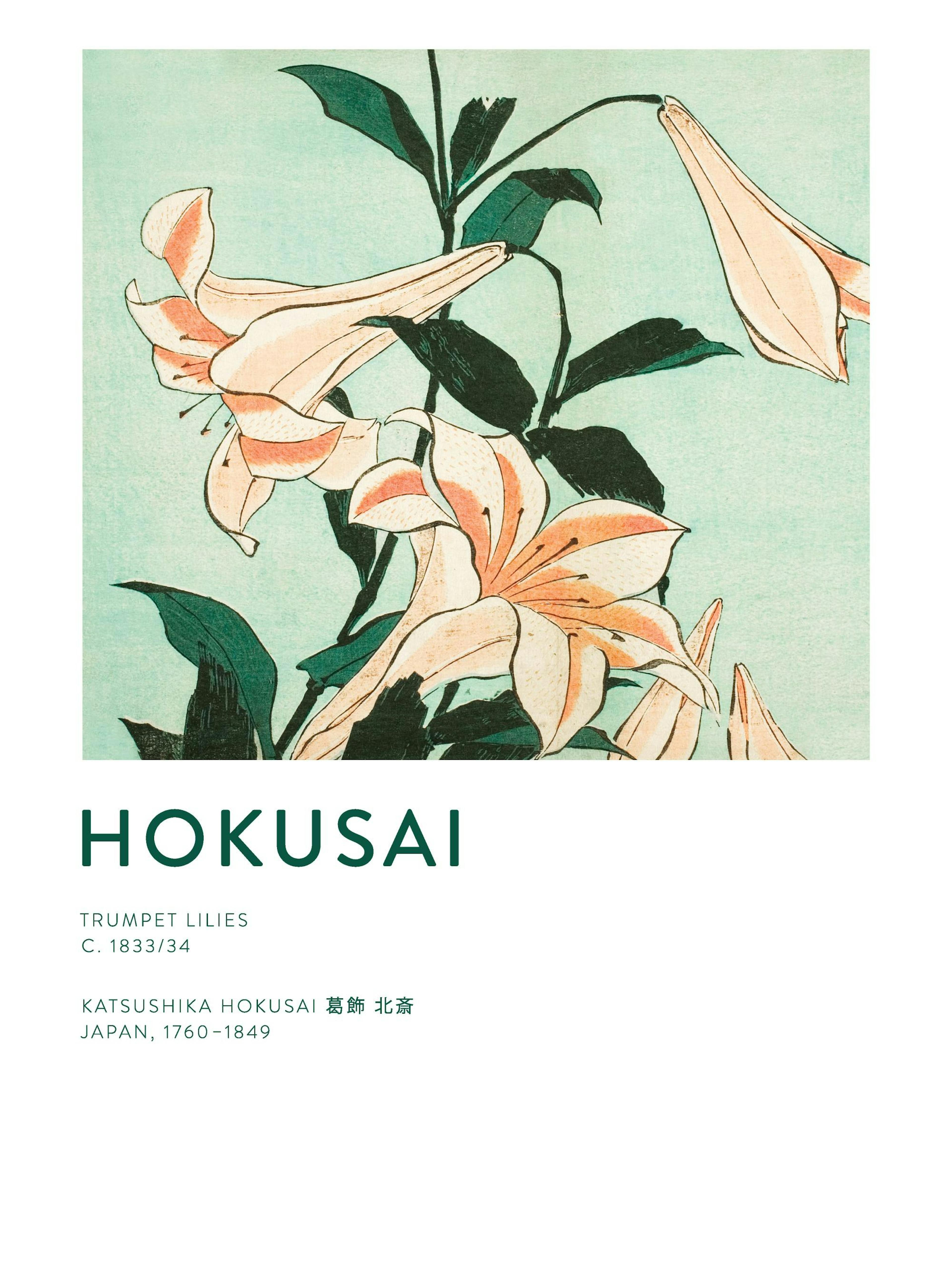 Hokusai - Trumpet Lilies Print