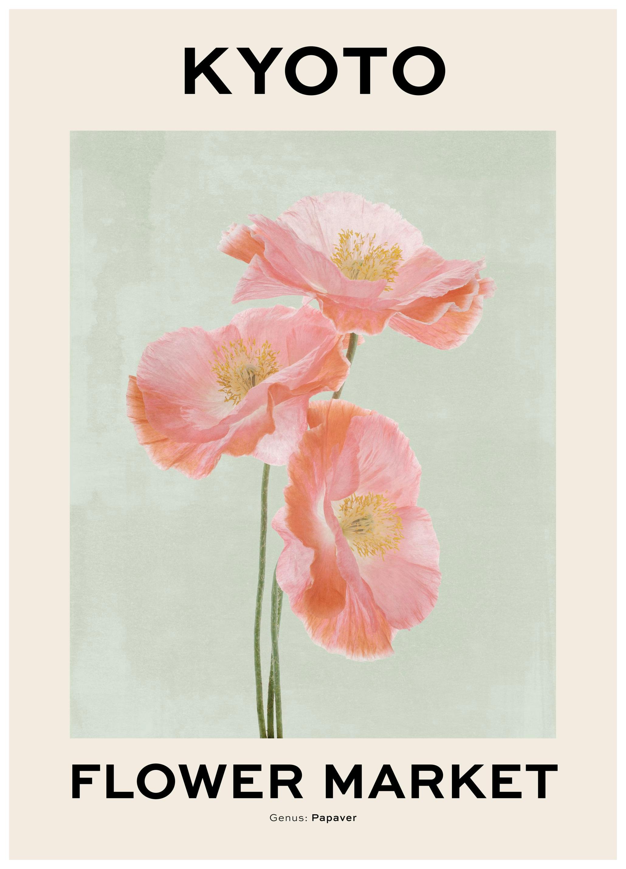 Kyoto Flower Market Plakat (21x30 cm) - Plakater > Botaniske plakater > Blomsterplakater