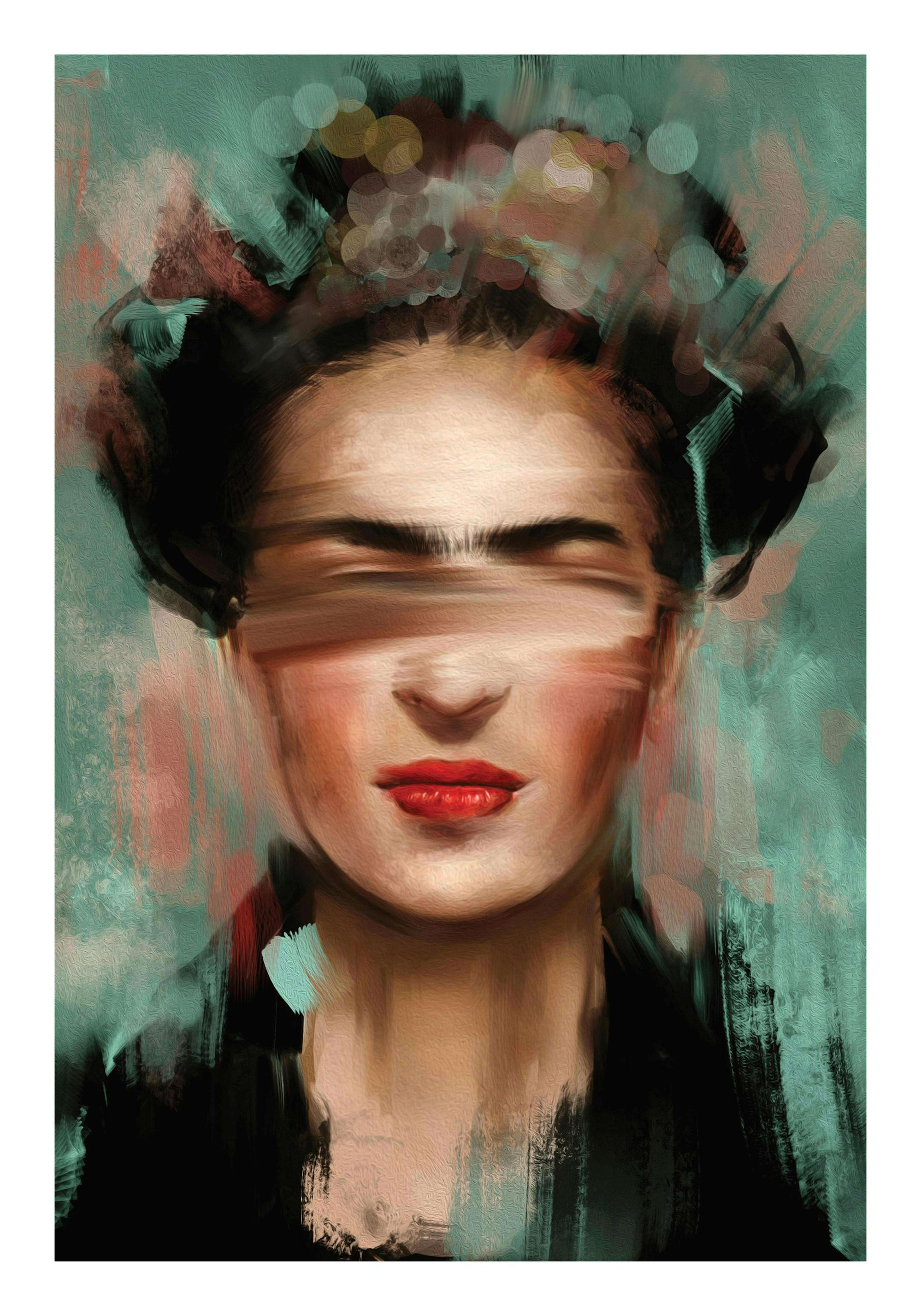 Kahlo in Green Print
