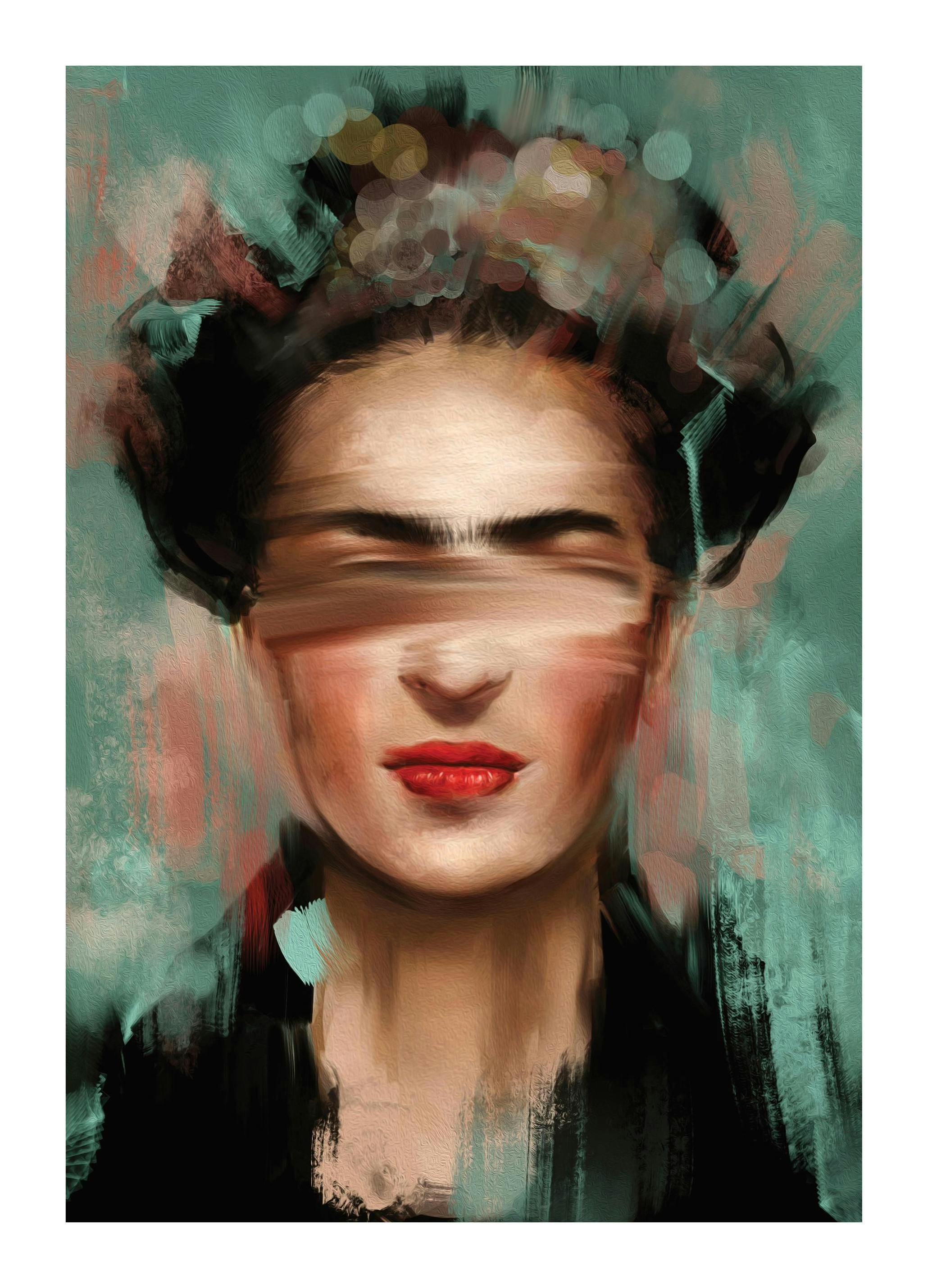 Kahlo in Green Affiche (30x40 cm)