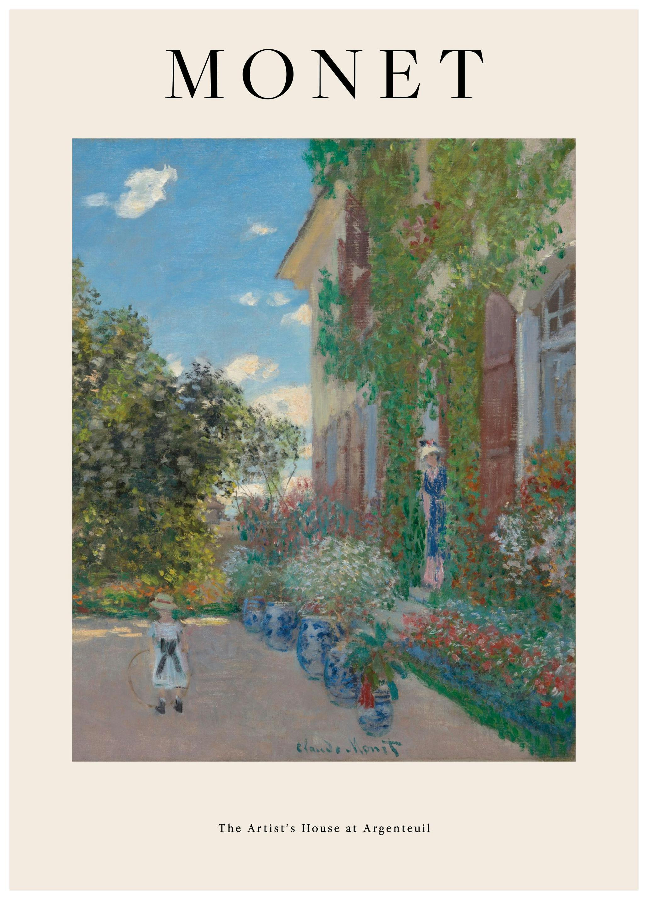 Monet - The Artist’s House at Argenteuil Poster (50x70 cm)