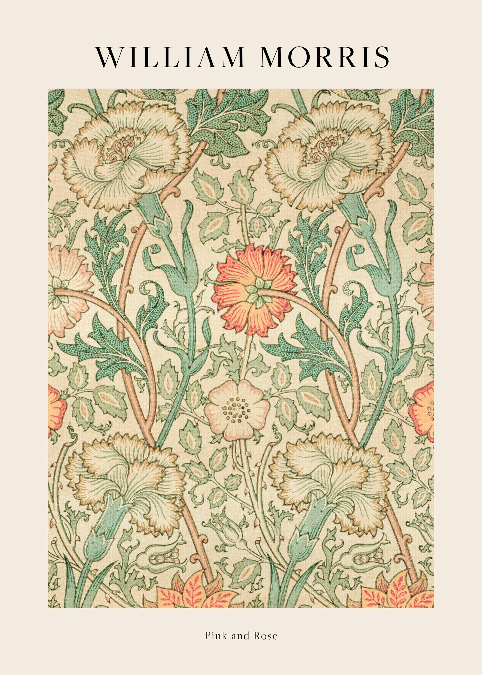 William Morris - Pink and Rose Print 0