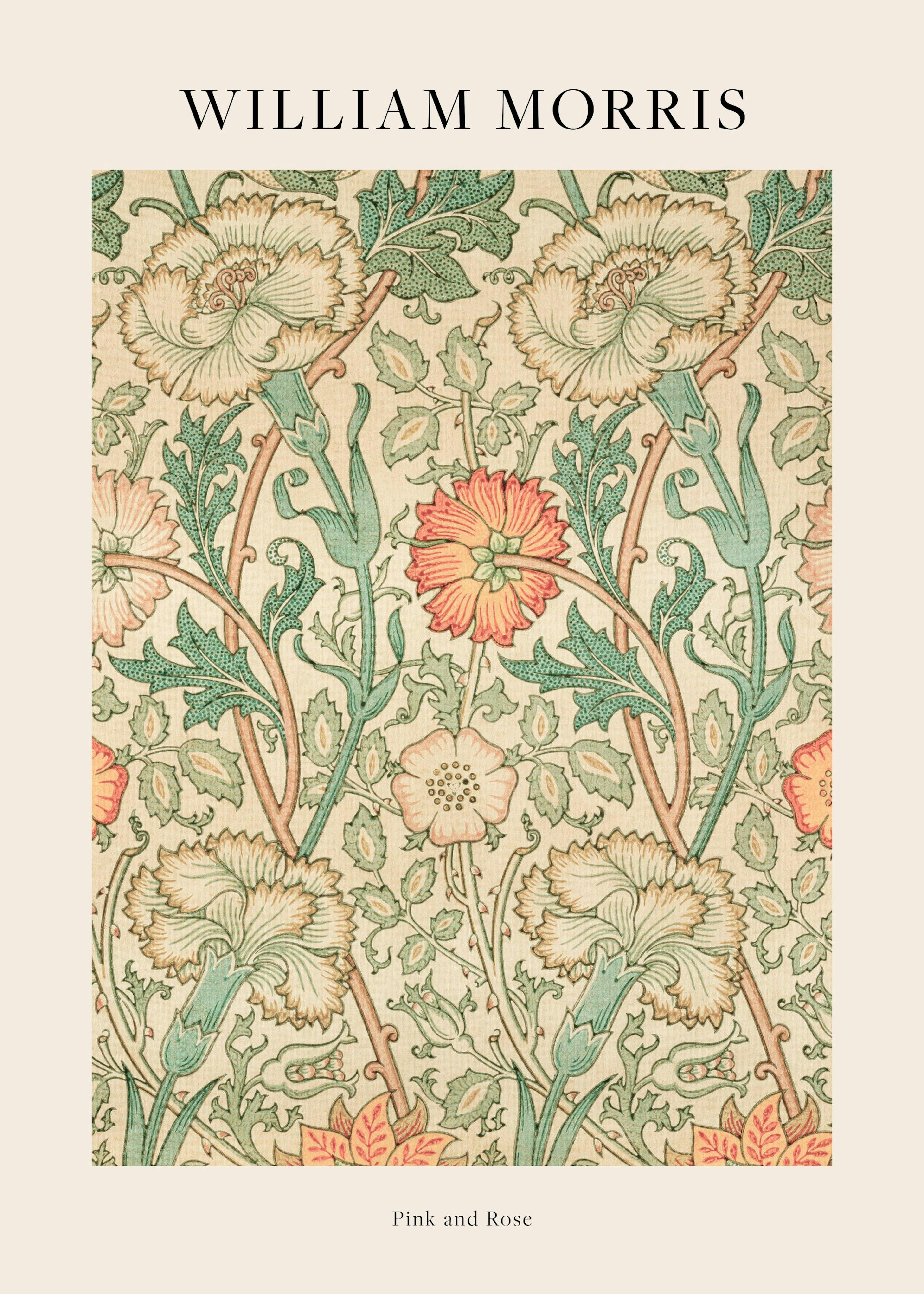 William Morris - Pink and Rose Poster 0