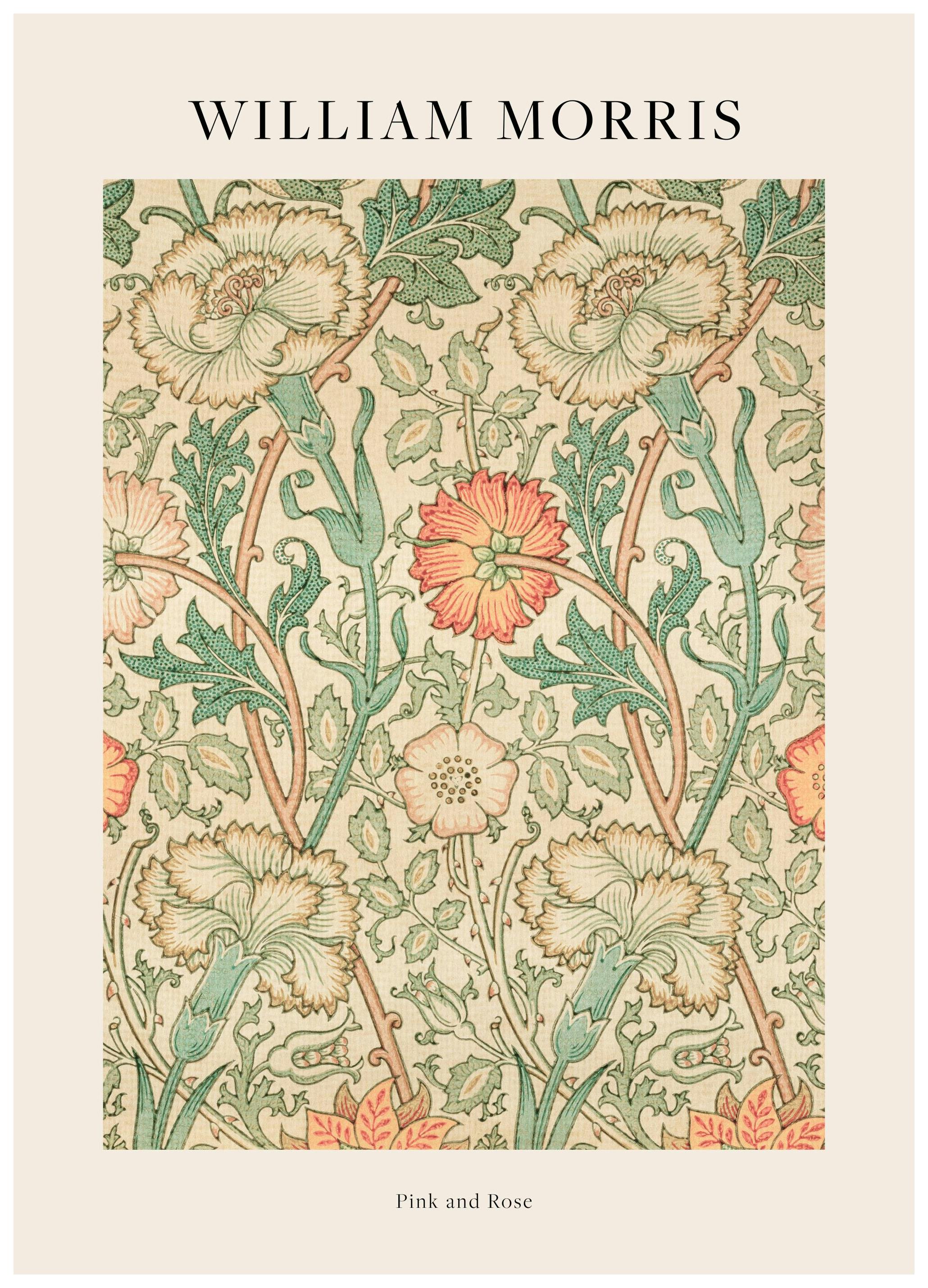 Prints - William Morris - Pink and Rose Print (30x40 cm) - William Morris Prints