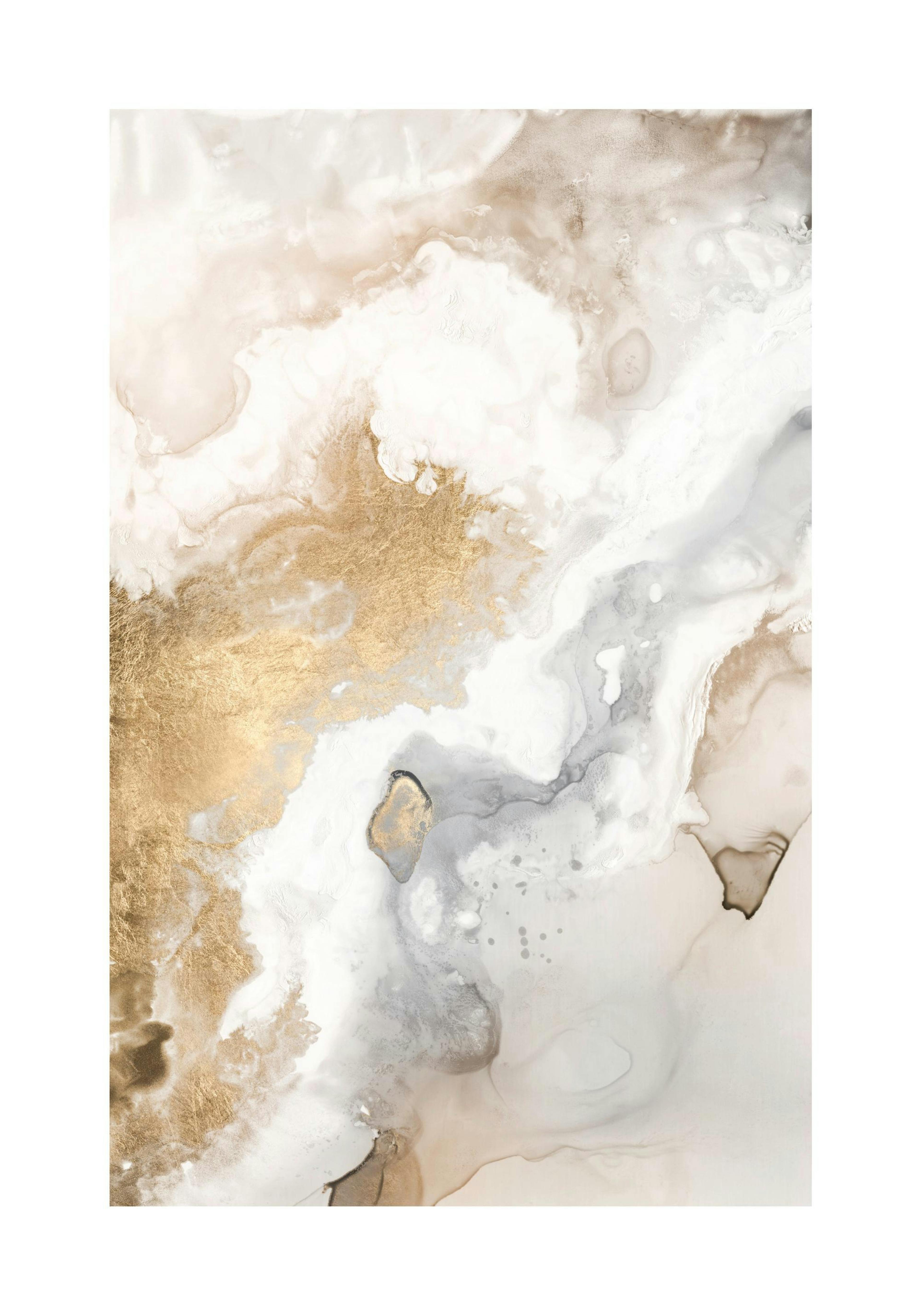Beige Golden Flow No1 Print