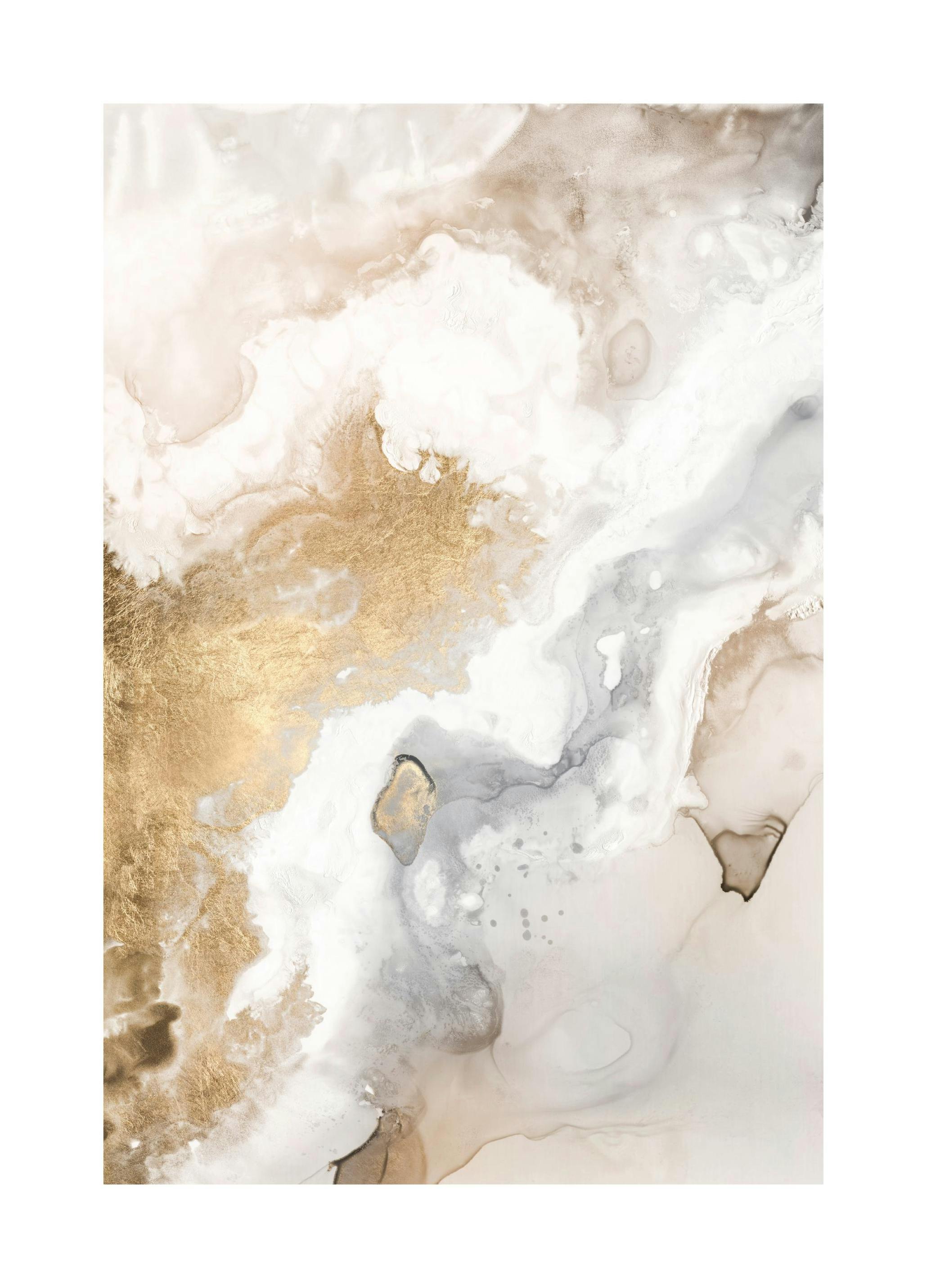 Beige Golden Flow No1 Print (21x30 cm)