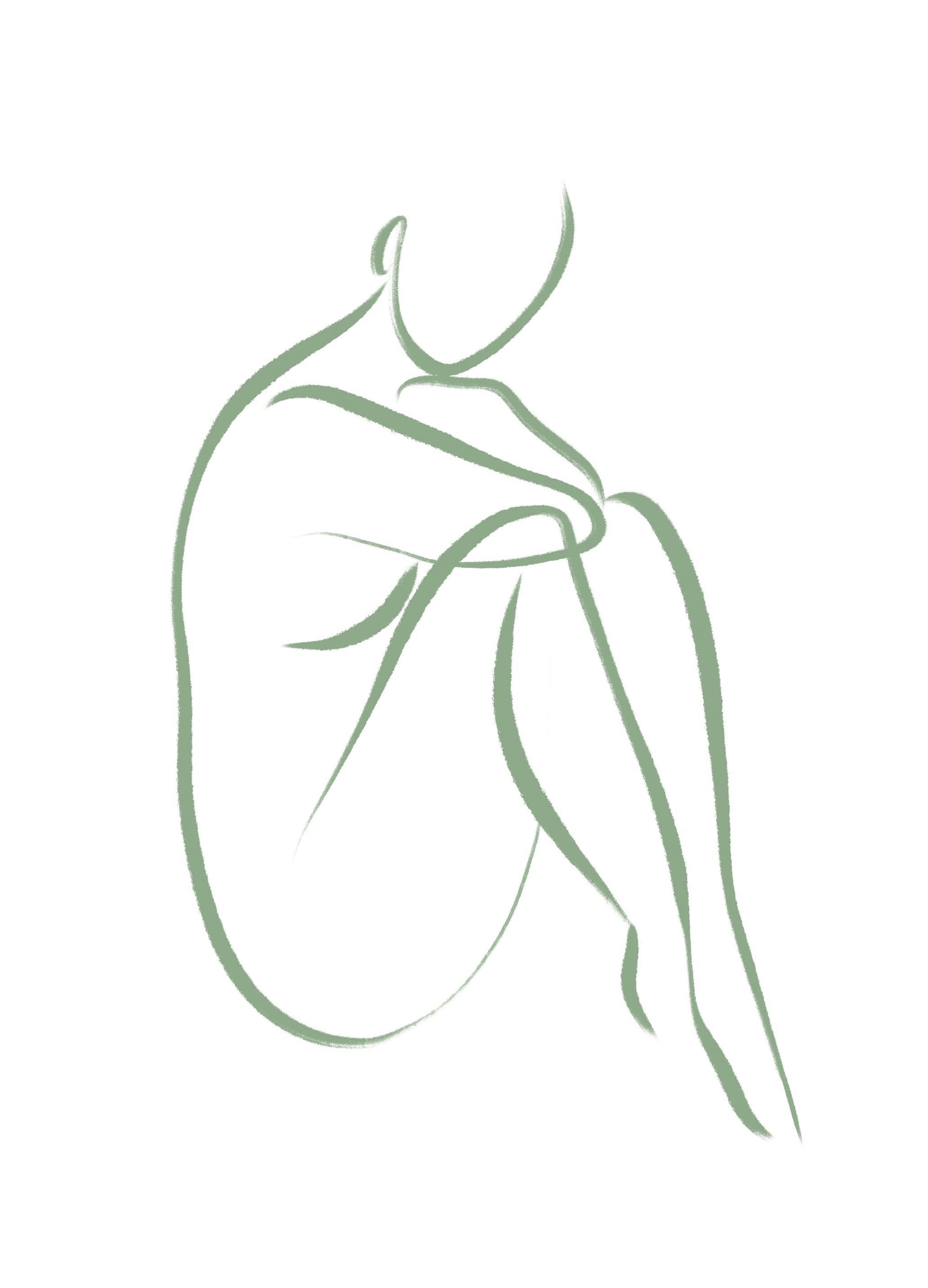 Prints - Body in Green No2 Print (21x30 cm) - Line Art prints
