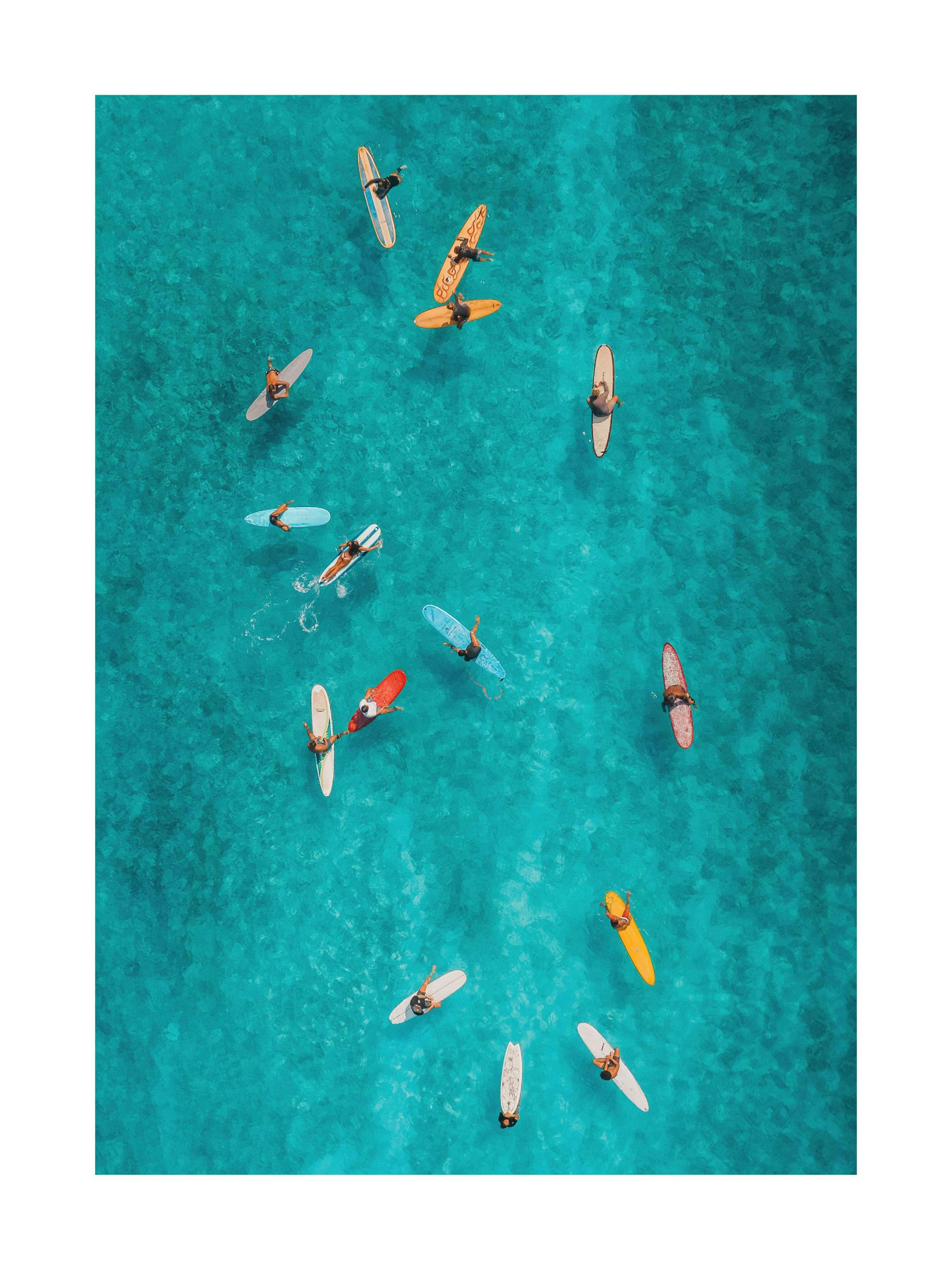 Surfers from Above Poster