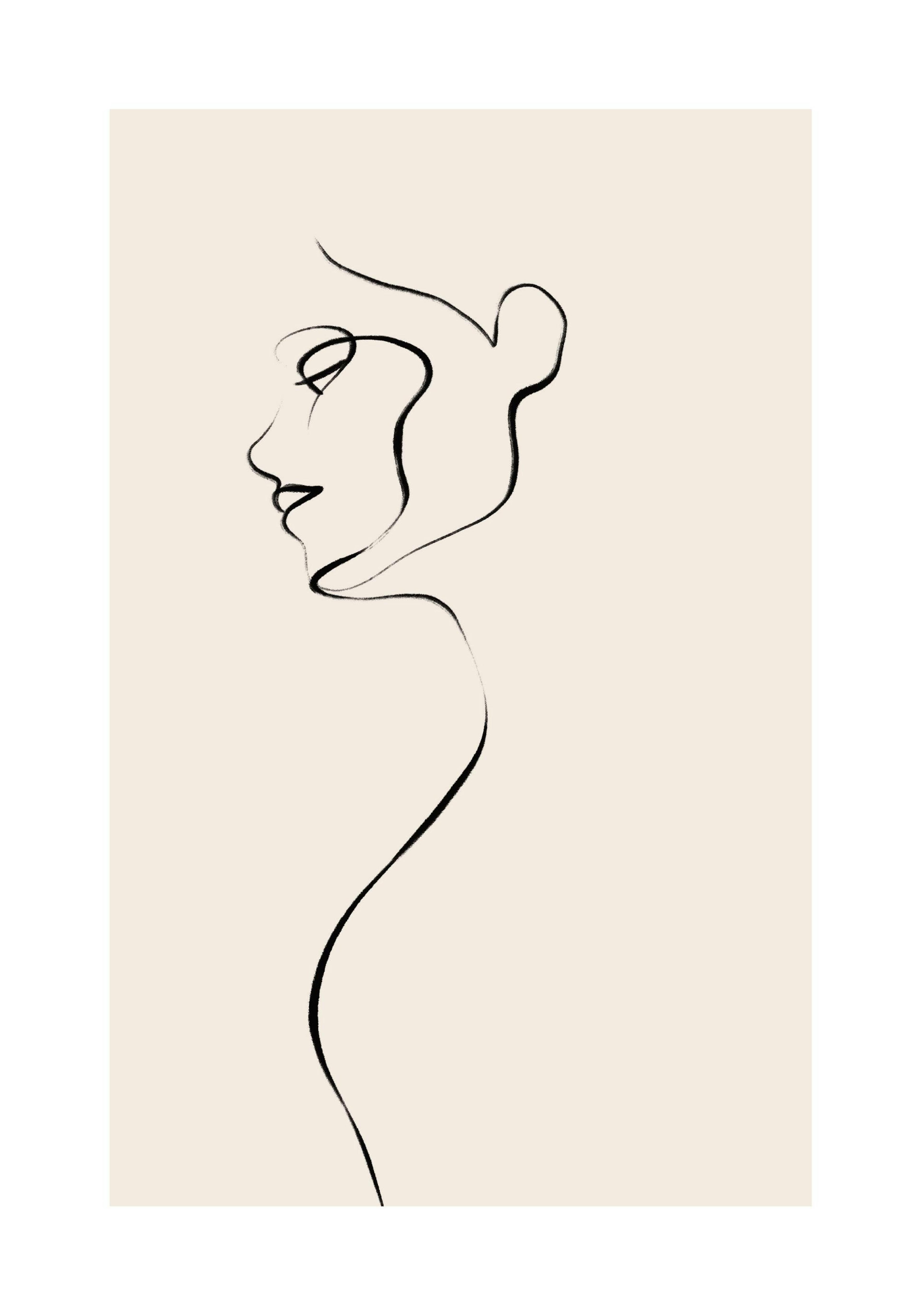 Female in Lines Print