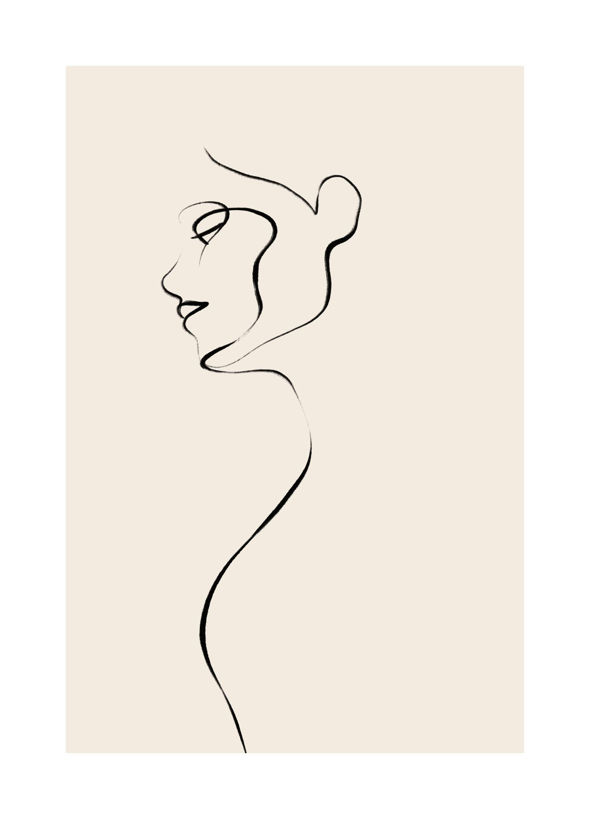 Female in Lines Poster (21x30 cm) - Poster