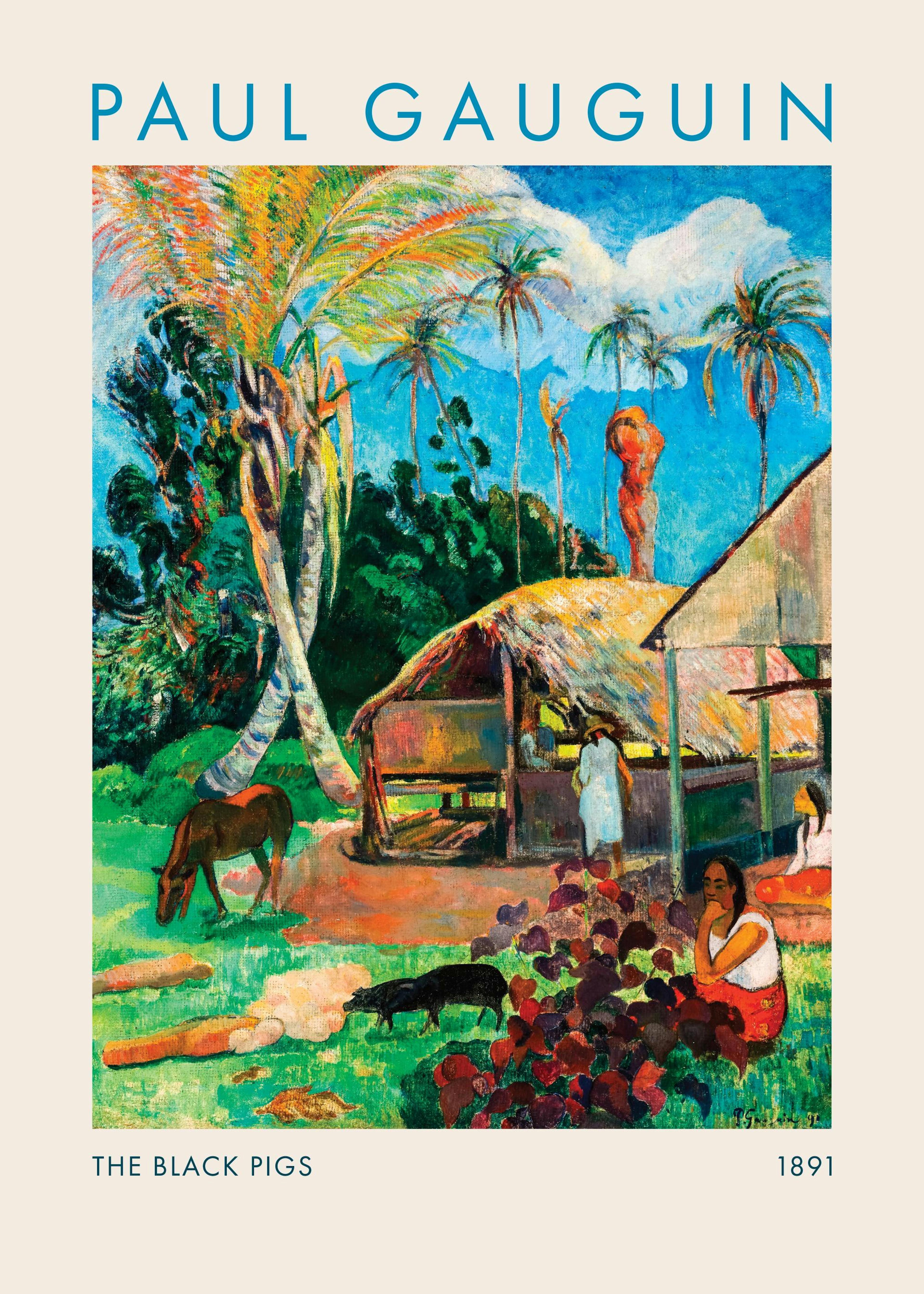 Paul Gauguin - The Black Pigs Affiche 0