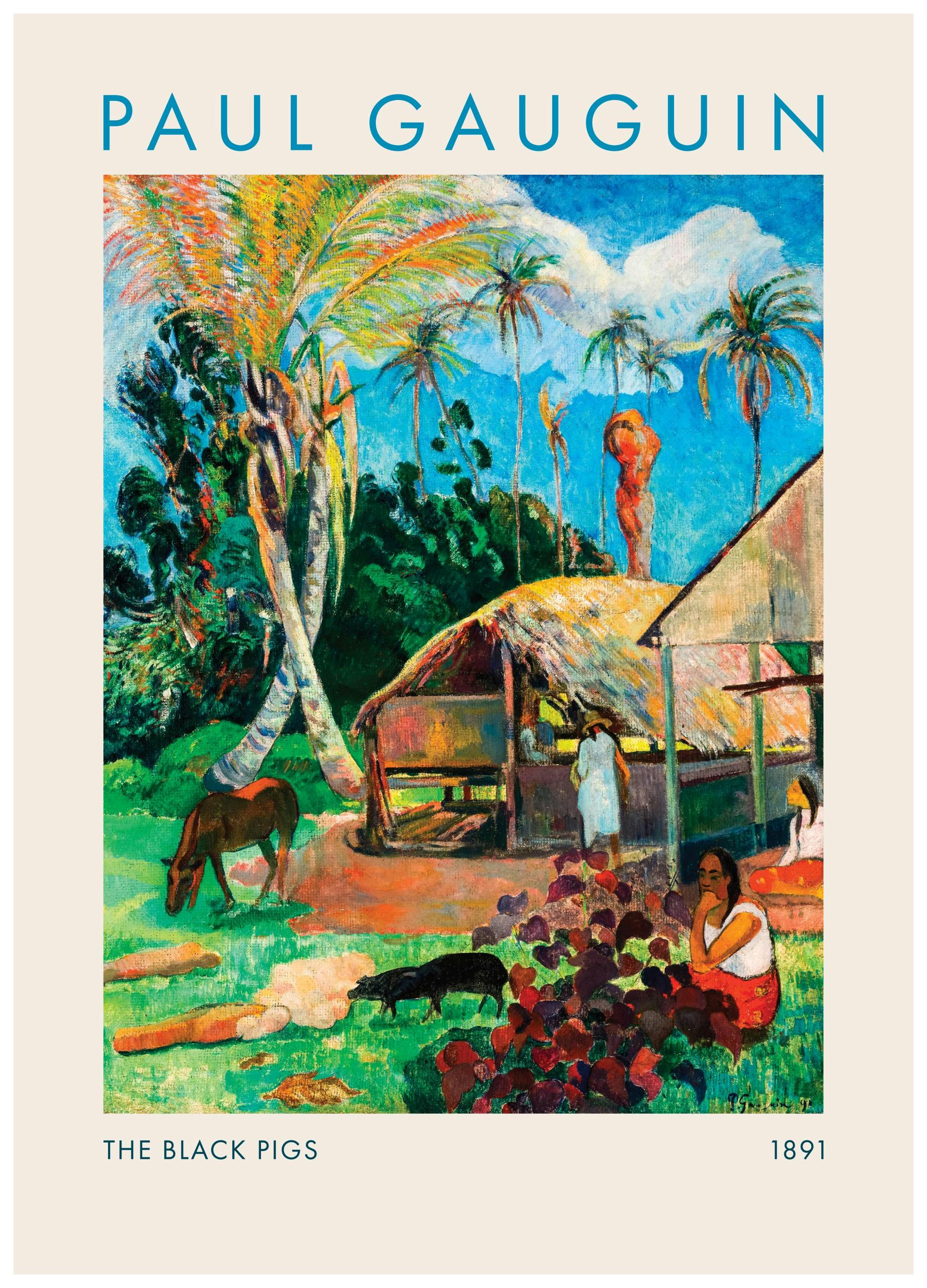 Prints - Paul Gauguin - The Black Pigs Print (50x70 cm) - Paul Gauguin