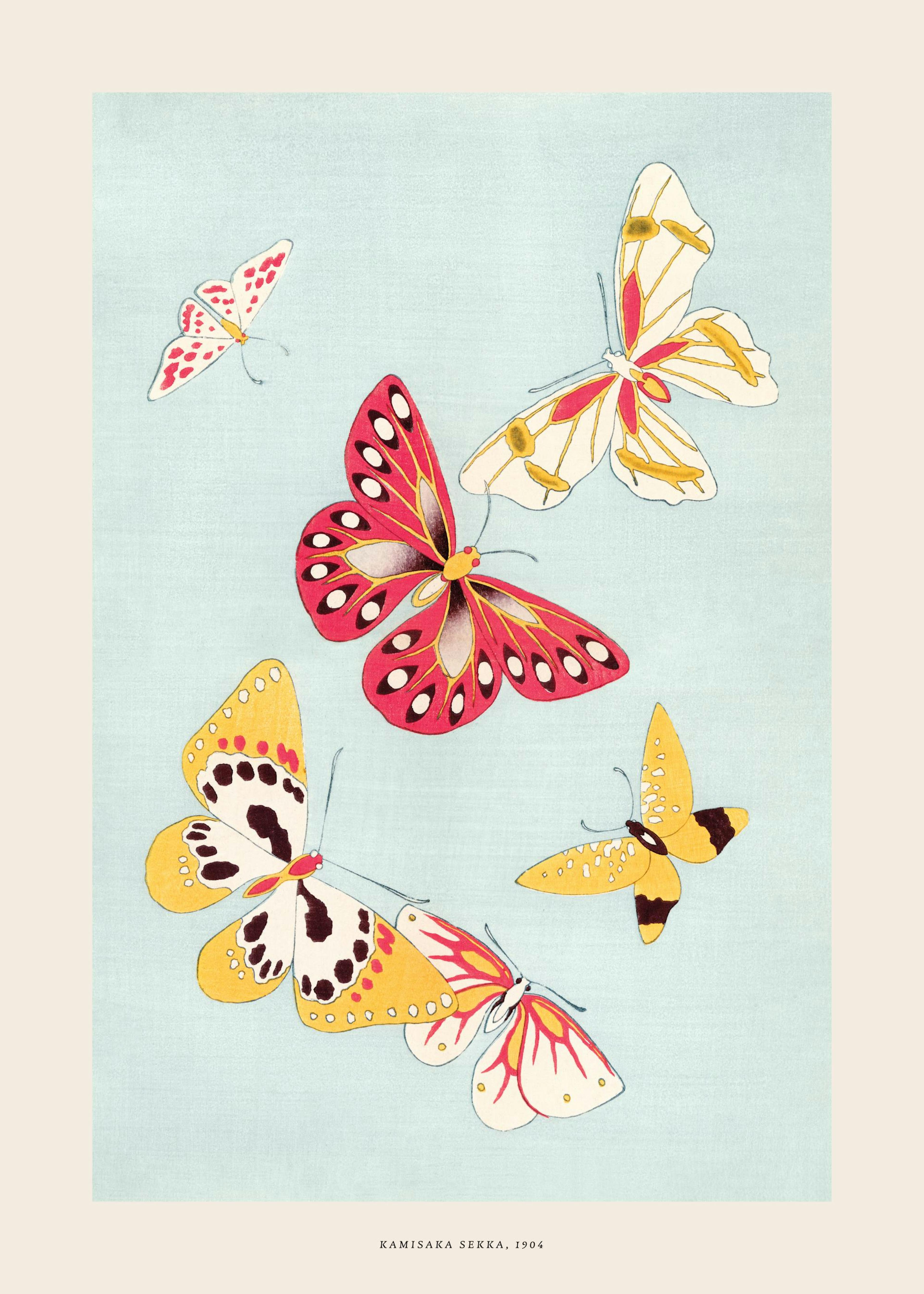 Kamisaka Sekka - Japanese Butterfly Poster 0