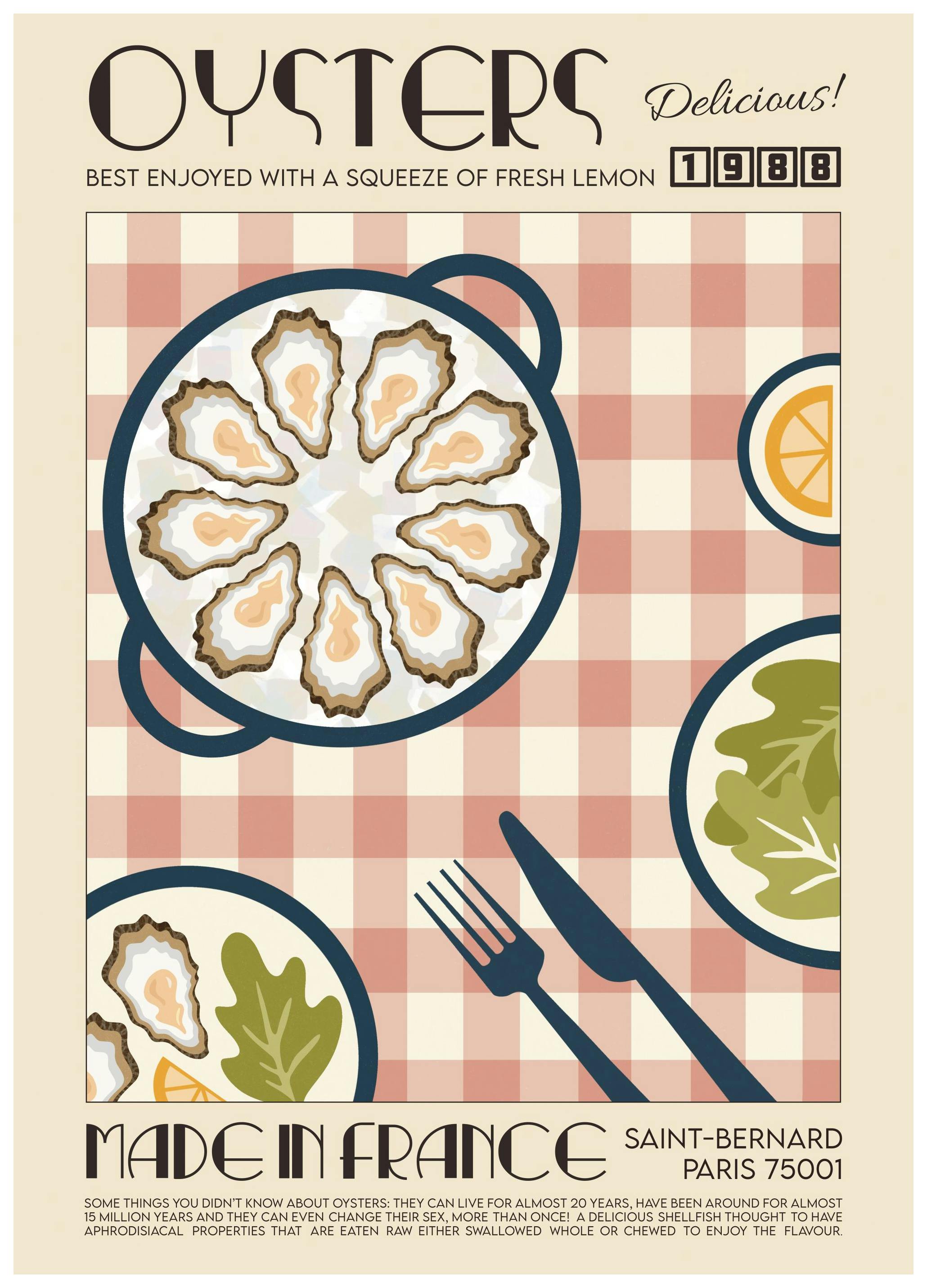 We made something nice - The Oysters Poster (30x40 cm)