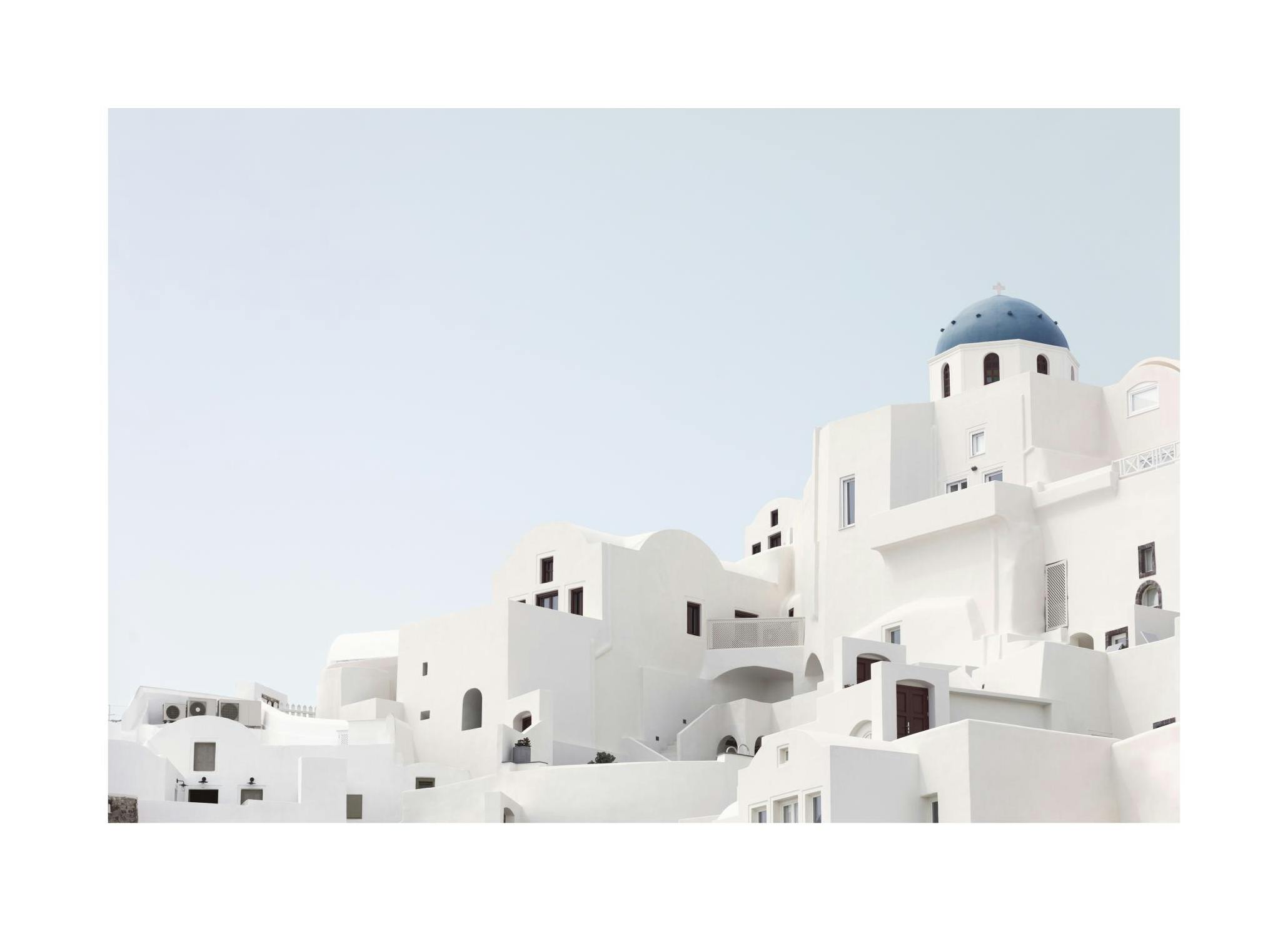 Santorini Village View Print (30x40 cm)