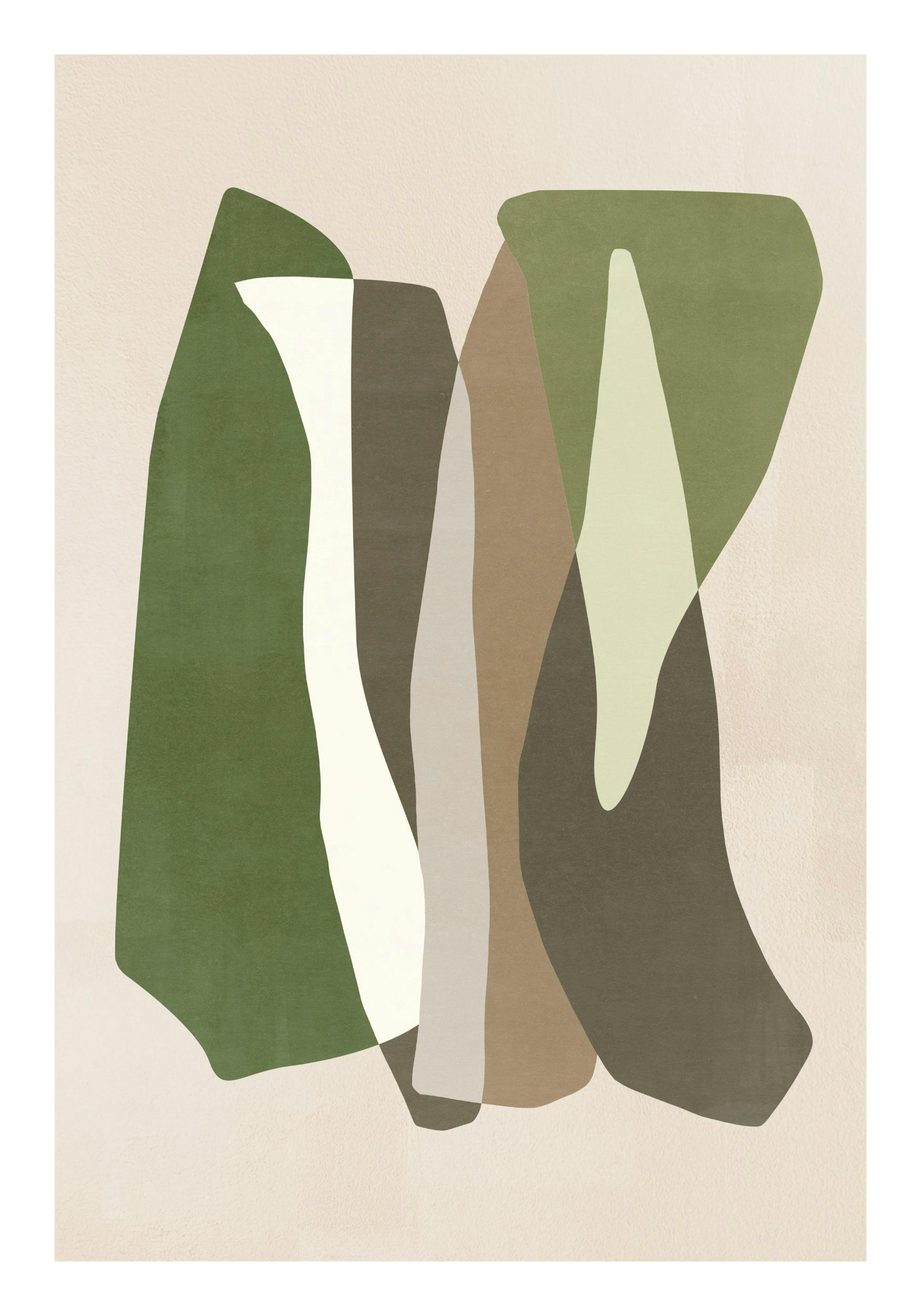 Green Graphic Forms No2 Print