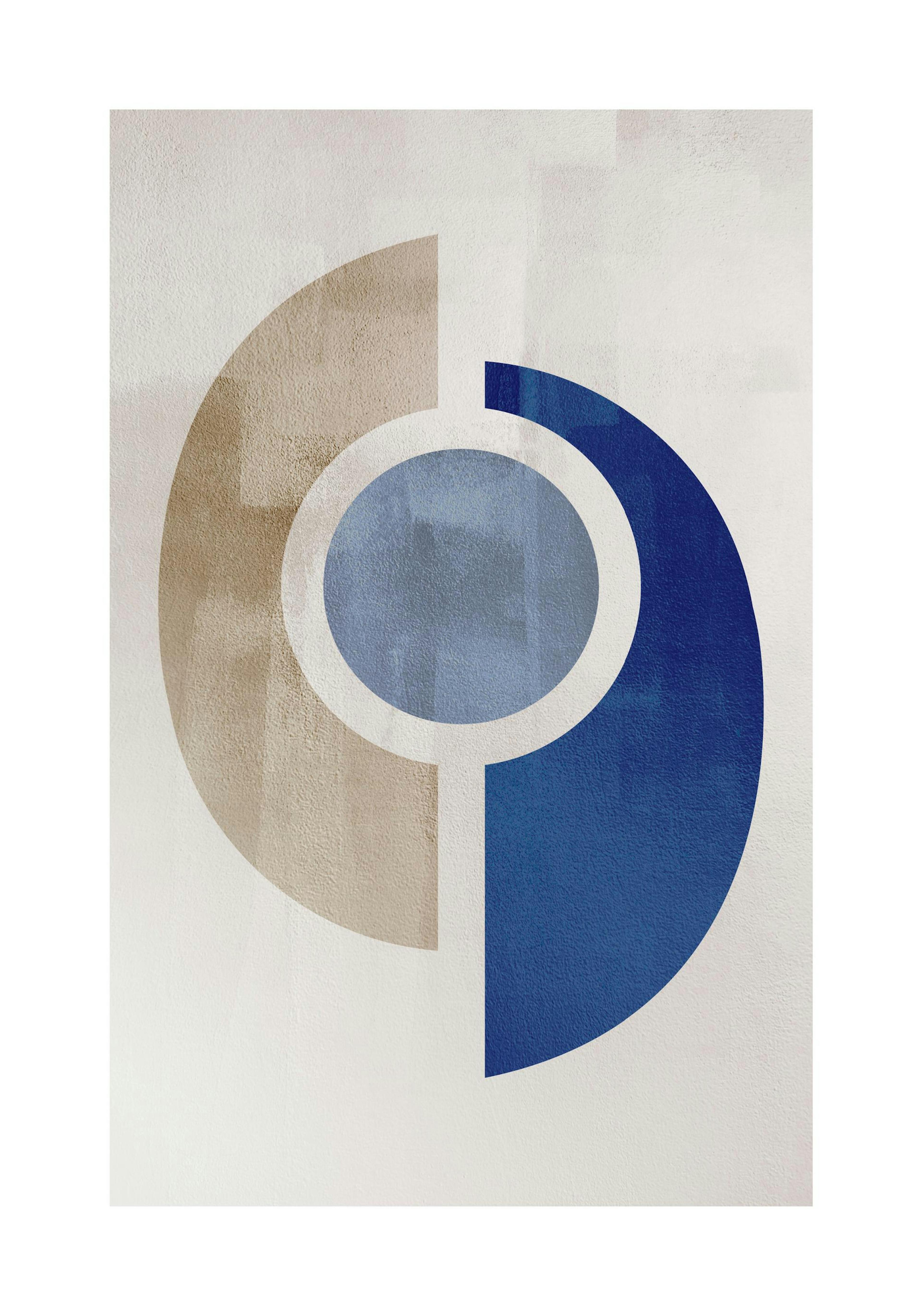 Blue Geometric No2 Poster