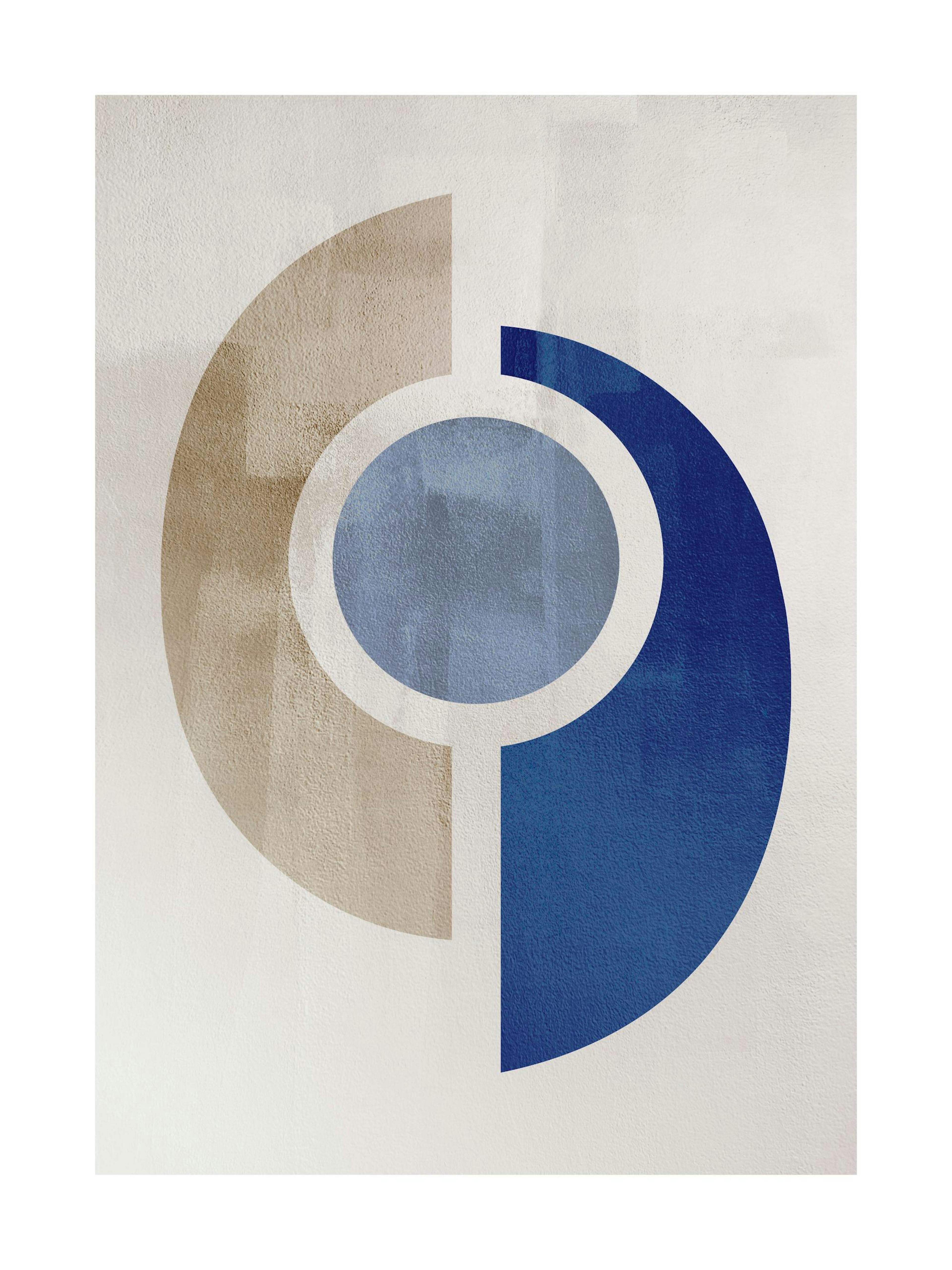 Blue Geometric No2 Affiche 0
