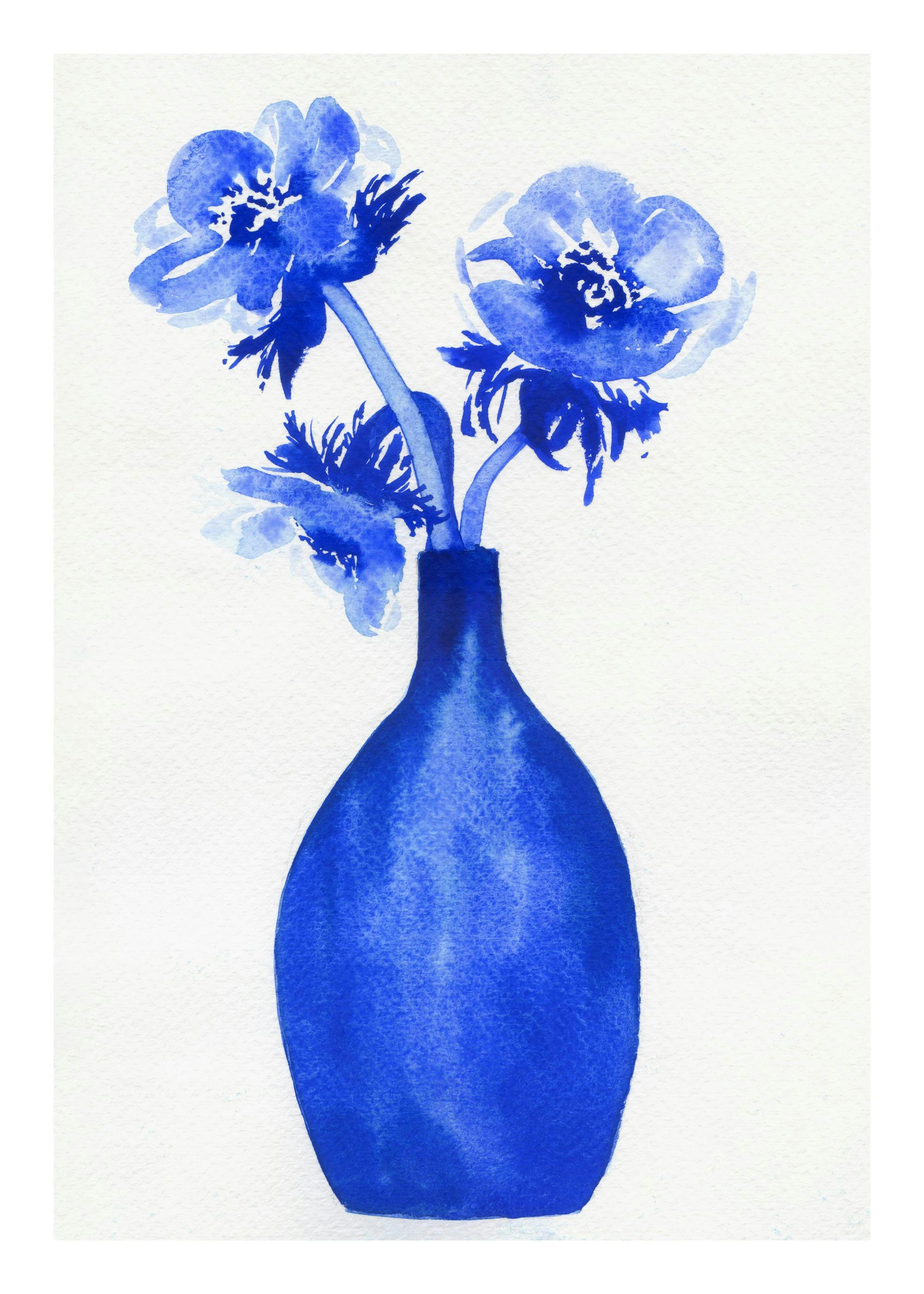 Three Blue Flowers Poster 0